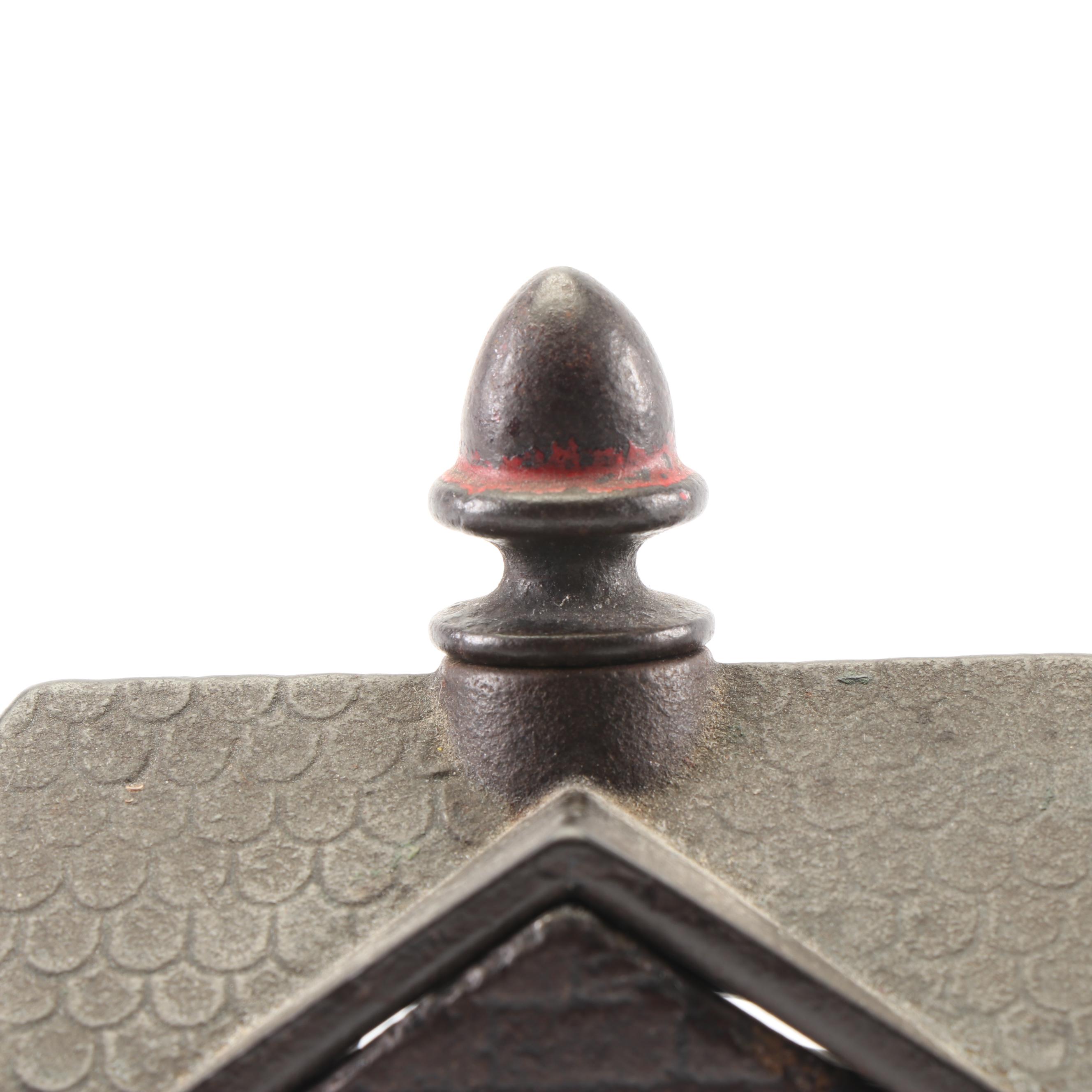 Vintage Cast Iron Bank Resembling House