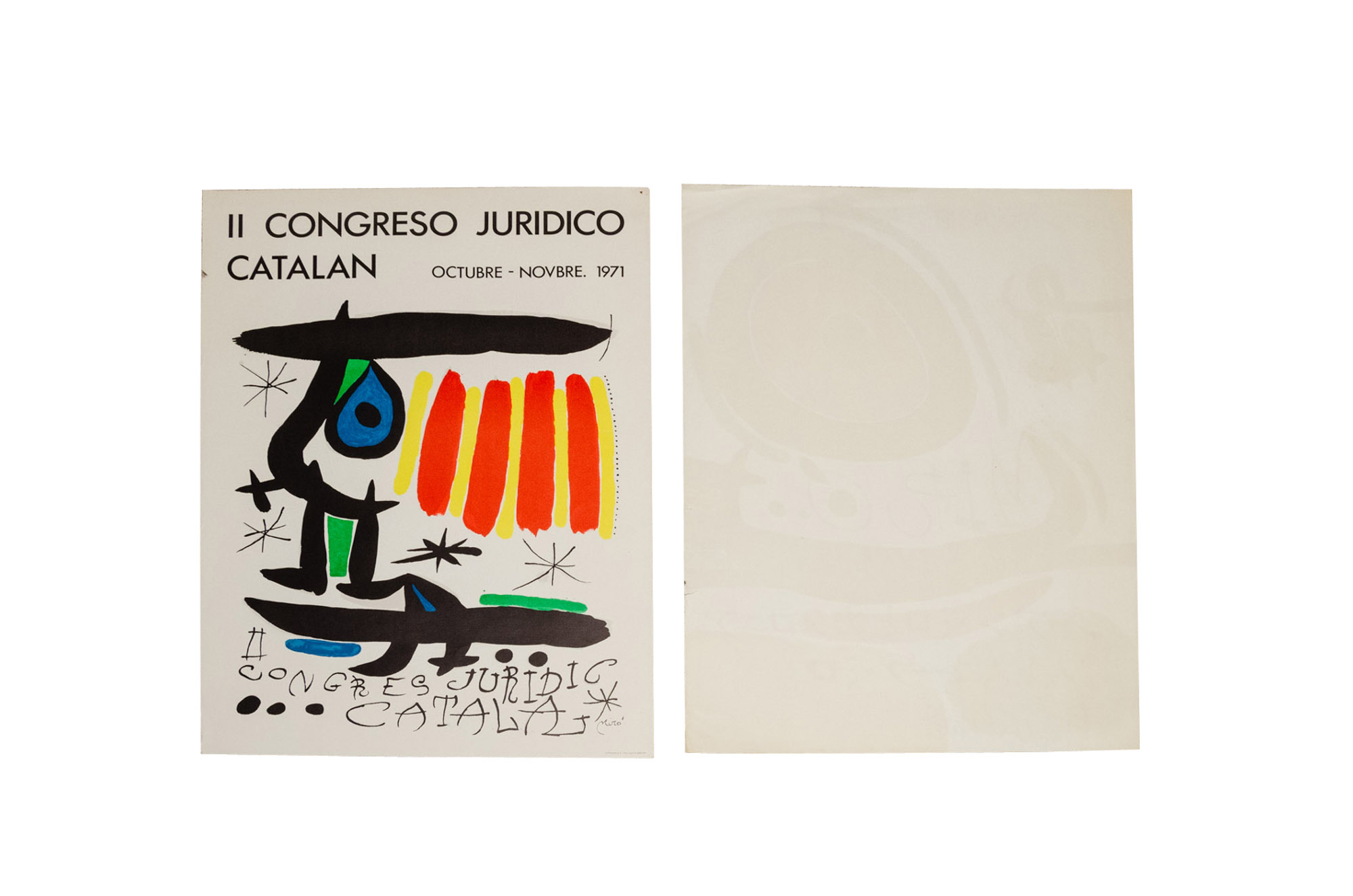 Joan Miro Exhibition Poster for "II Congreso Juridico Catalan" and Osaka Japan