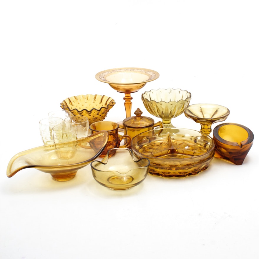 Amber Glass Tableware and Drinkware