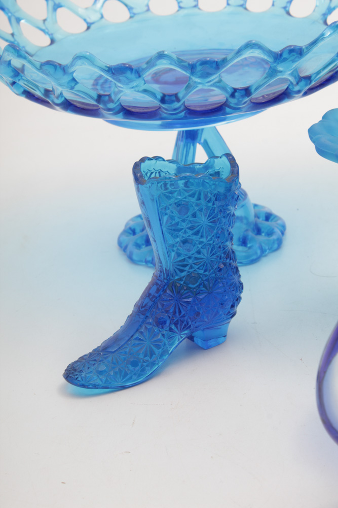 Blue Glass Centerpieces and Decorative Tableware