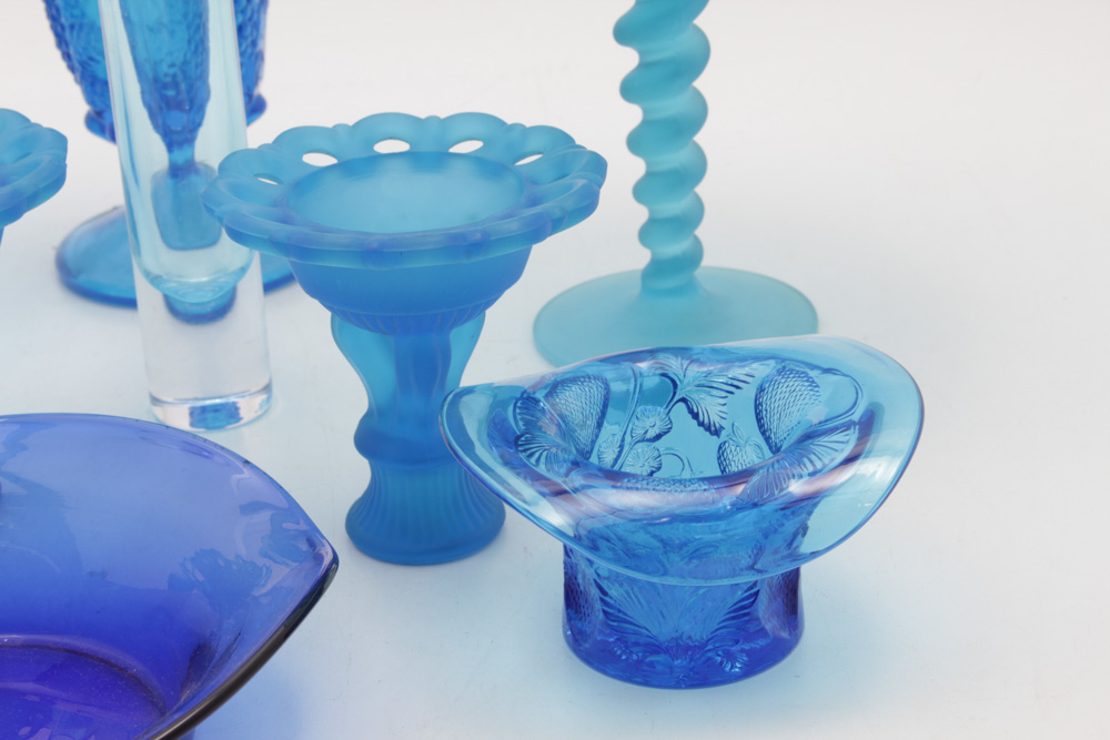 Blue Glass Centerpieces and Decorative Tableware