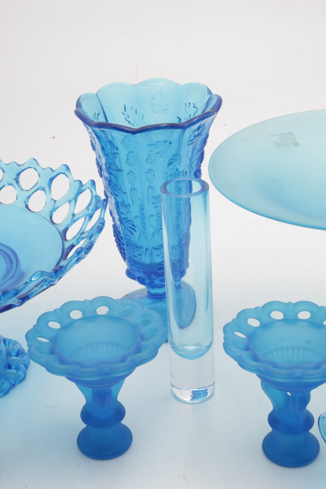 Blue Glass Centerpieces and Decorative Tableware