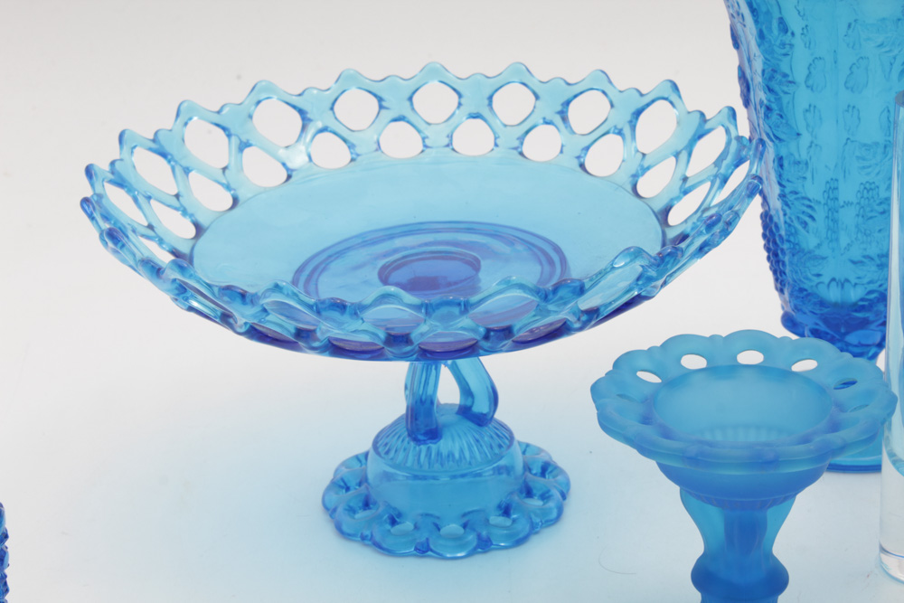 Blue Glass Centerpieces and Decorative Tableware