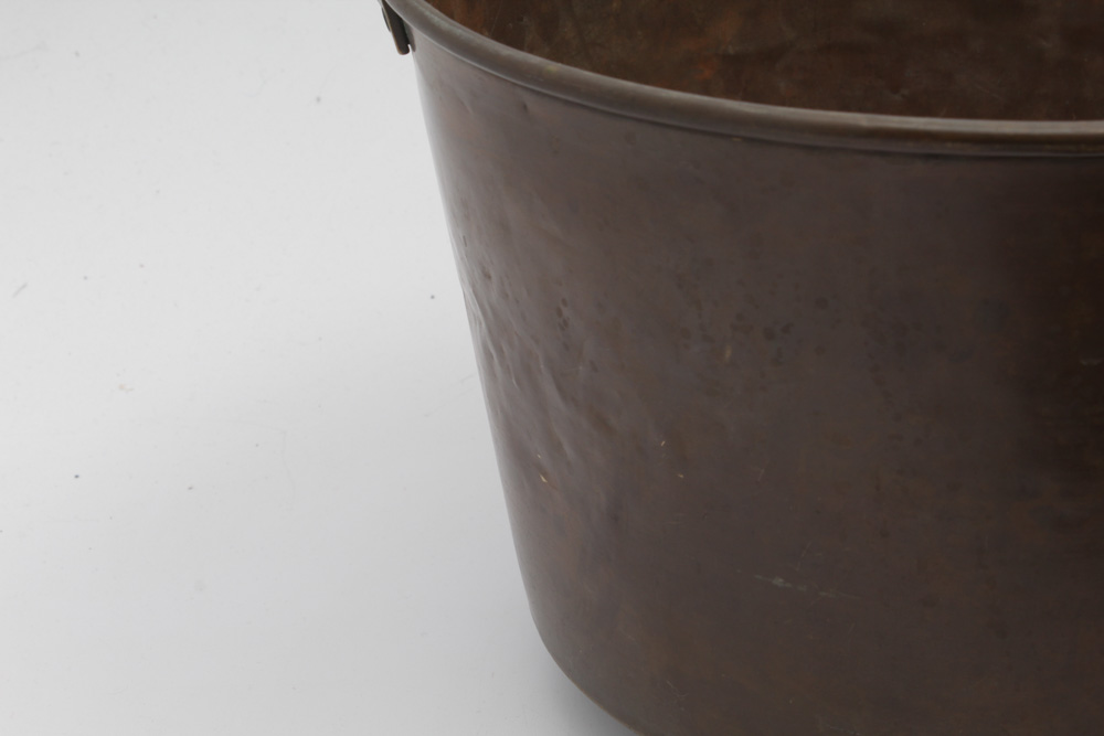 Antique Brass Fireplace Buckets and Copper Kettle