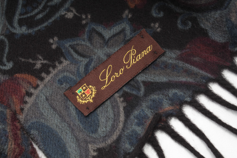 Loro Piana Multicolor Cashmere Scarf with Fringe, Made in Italy