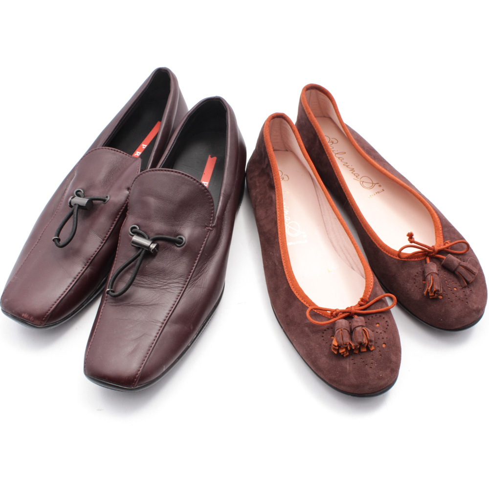 Women's Vintage Prada Loafers and Bailarina S Tasseled Ballet Flats