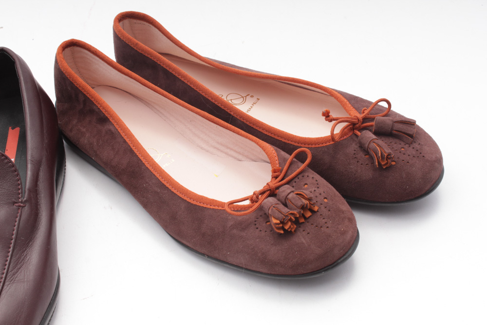 Women's Vintage Prada Loafers and Bailarina S Tasseled Ballet Flats