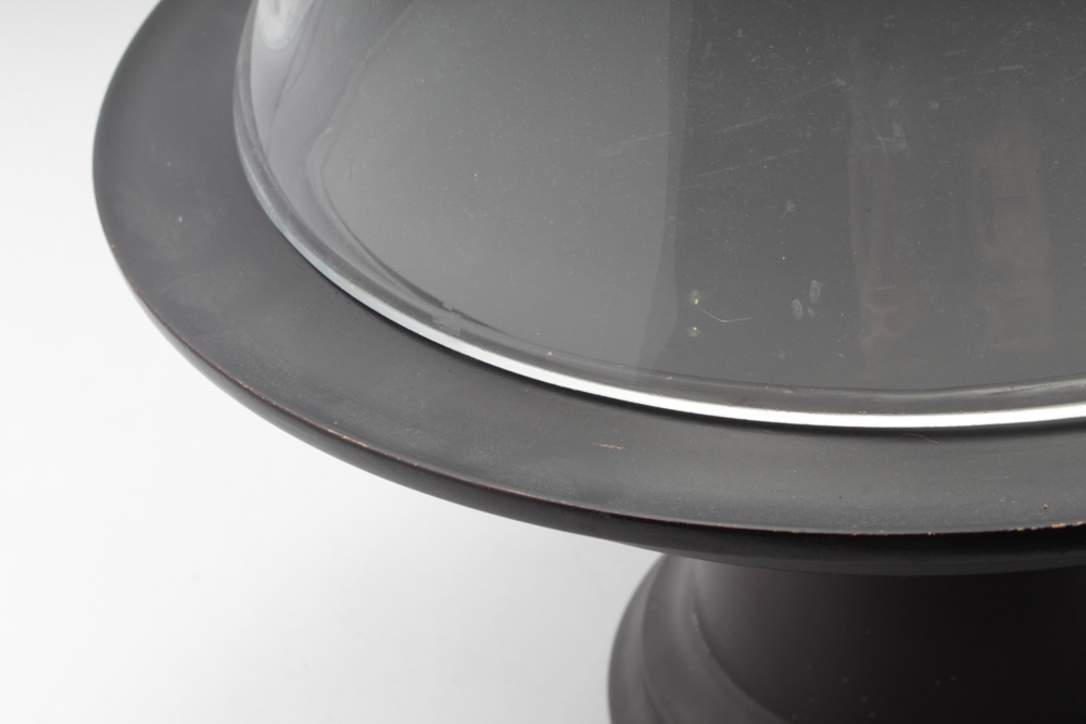 Oversize Glass Cloche' with Black Pedestal Base
