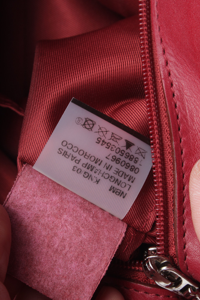 Longchamp Paris Canvas and Red Leather Tote