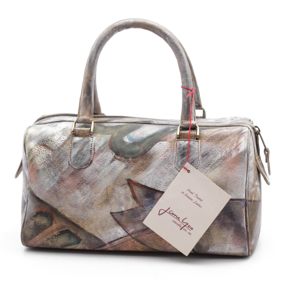 Jane Yoo Hand-Painted on Leather Handbag