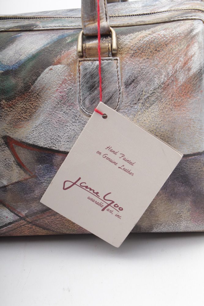 Jane Yoo Hand-Painted on Leather Handbag