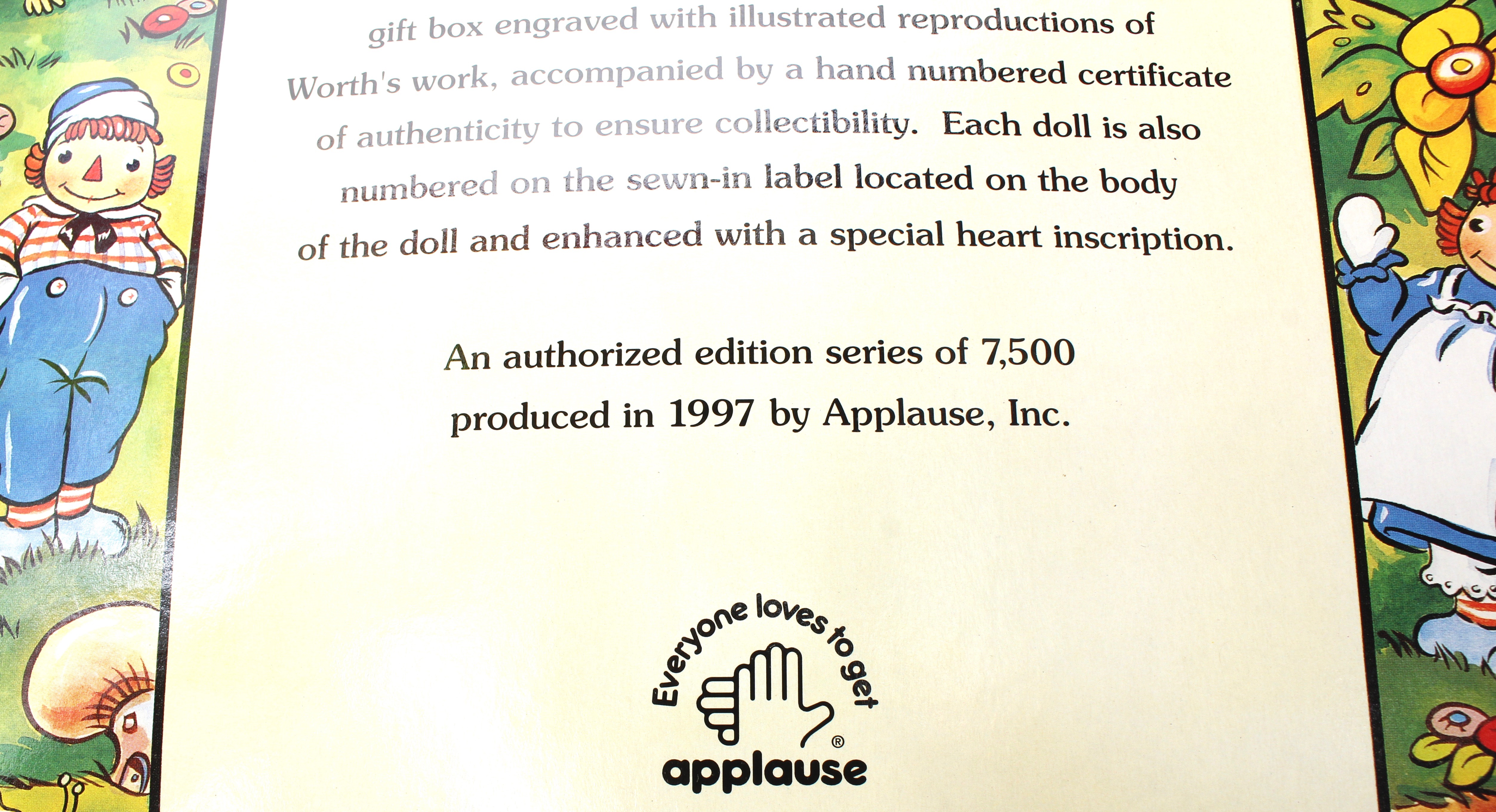 Limited Edition Raggedy Ann and Andy Dolls in Original Boxes With Certificates