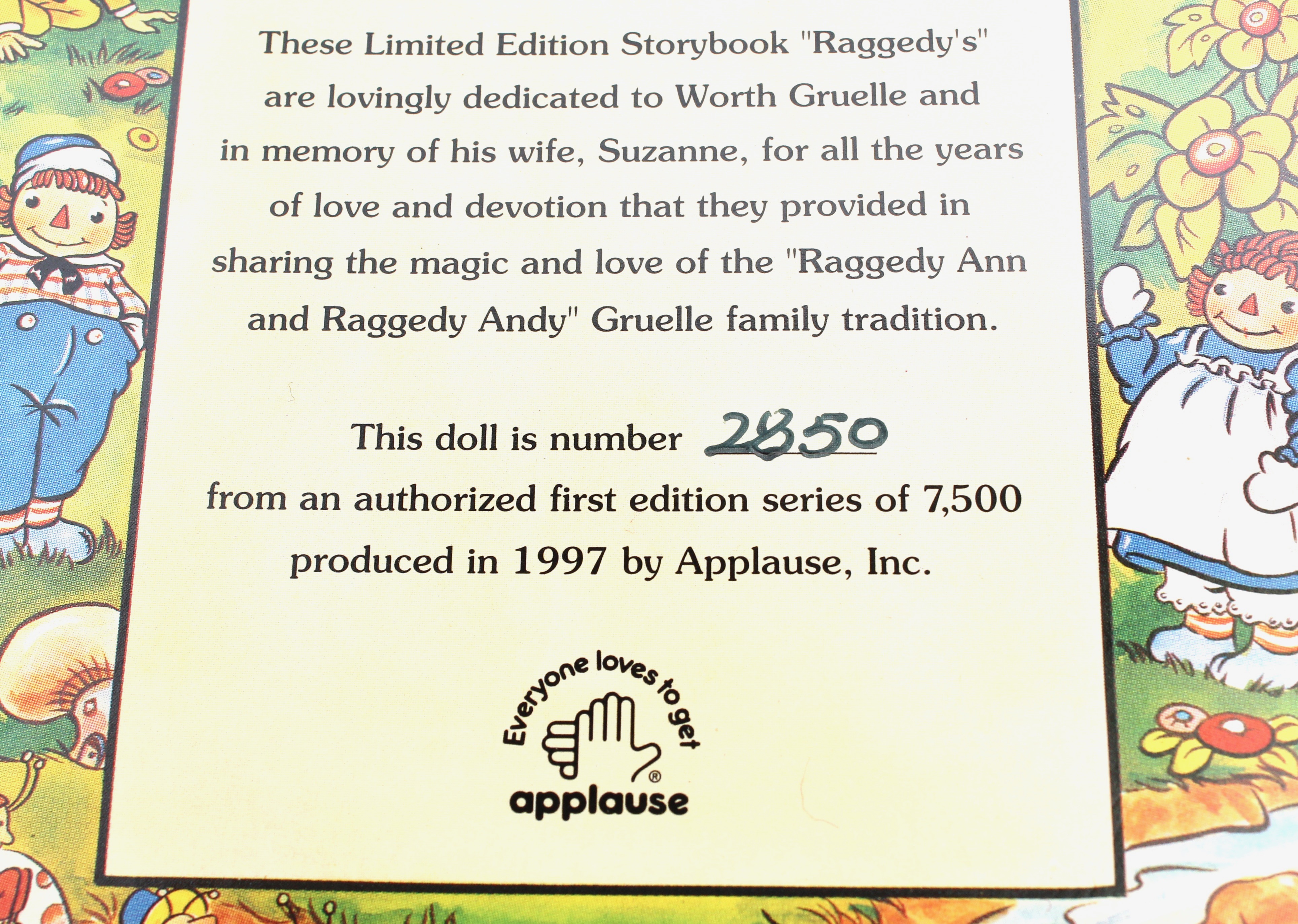 Limited Edition Raggedy Ann and Andy Dolls in Original Boxes With Certificates