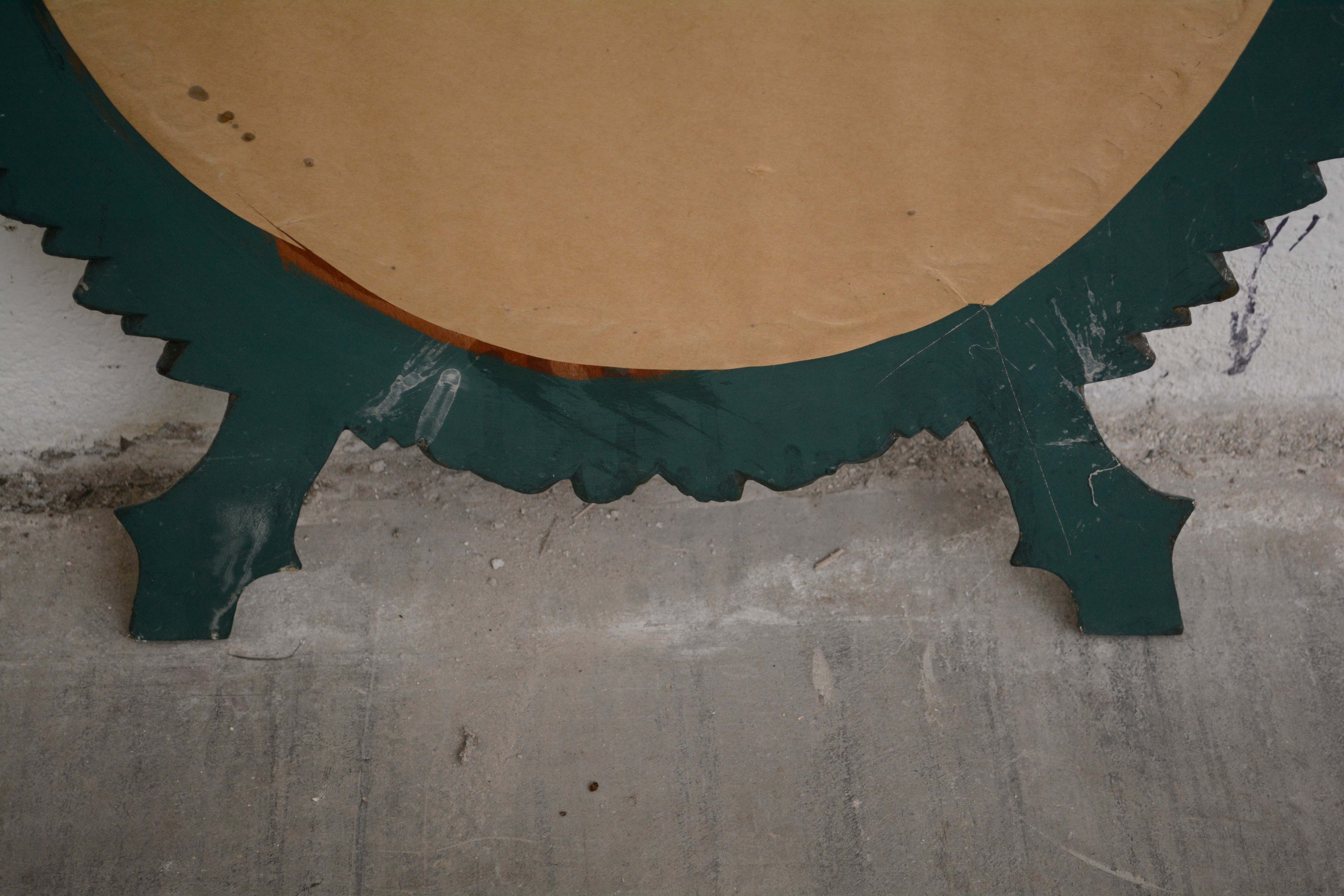 Floral Painted Wall Mount Mirror, Mid/Late 20th Century