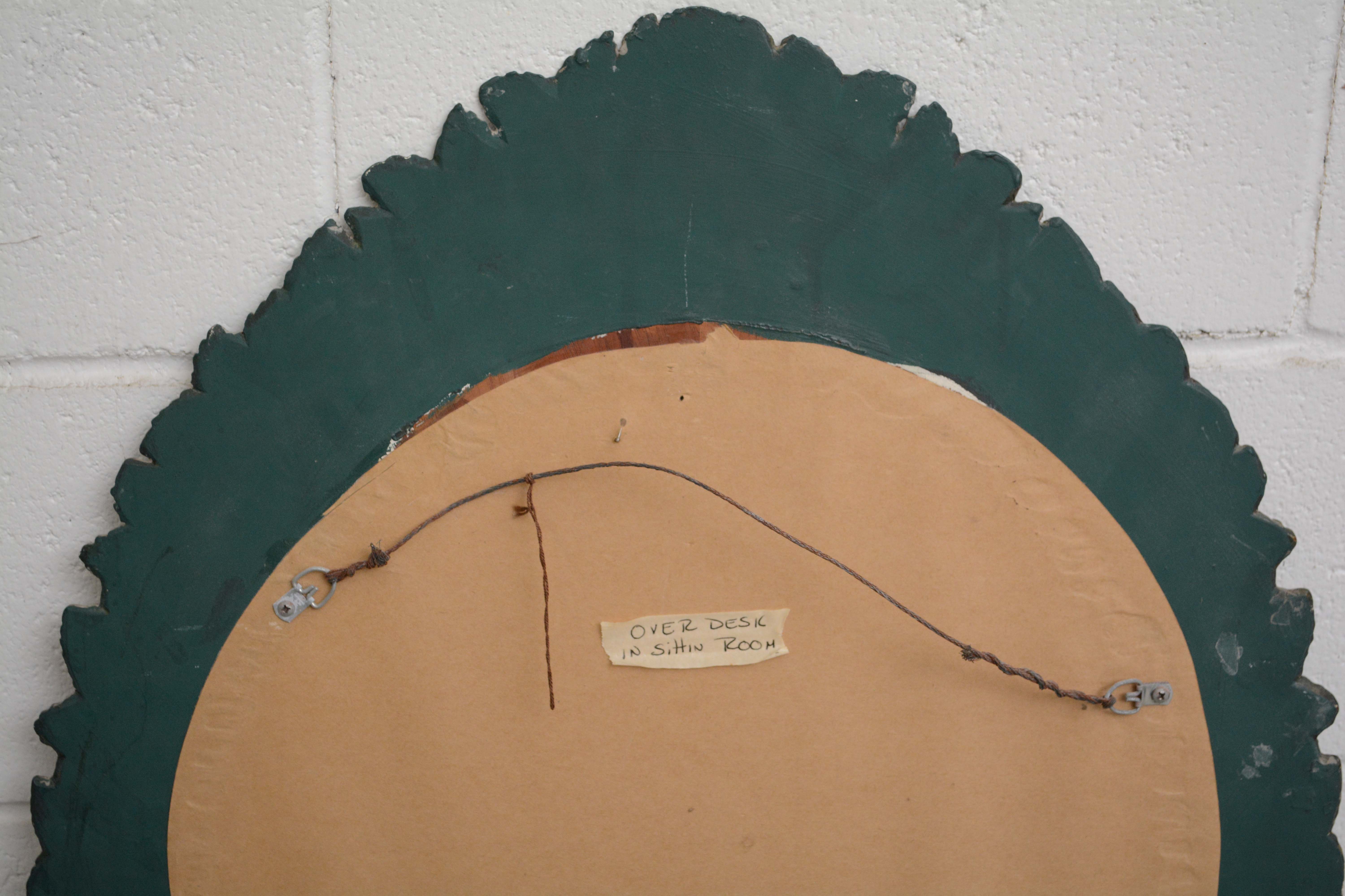 Floral Painted Wall Mount Mirror, Mid/Late 20th Century