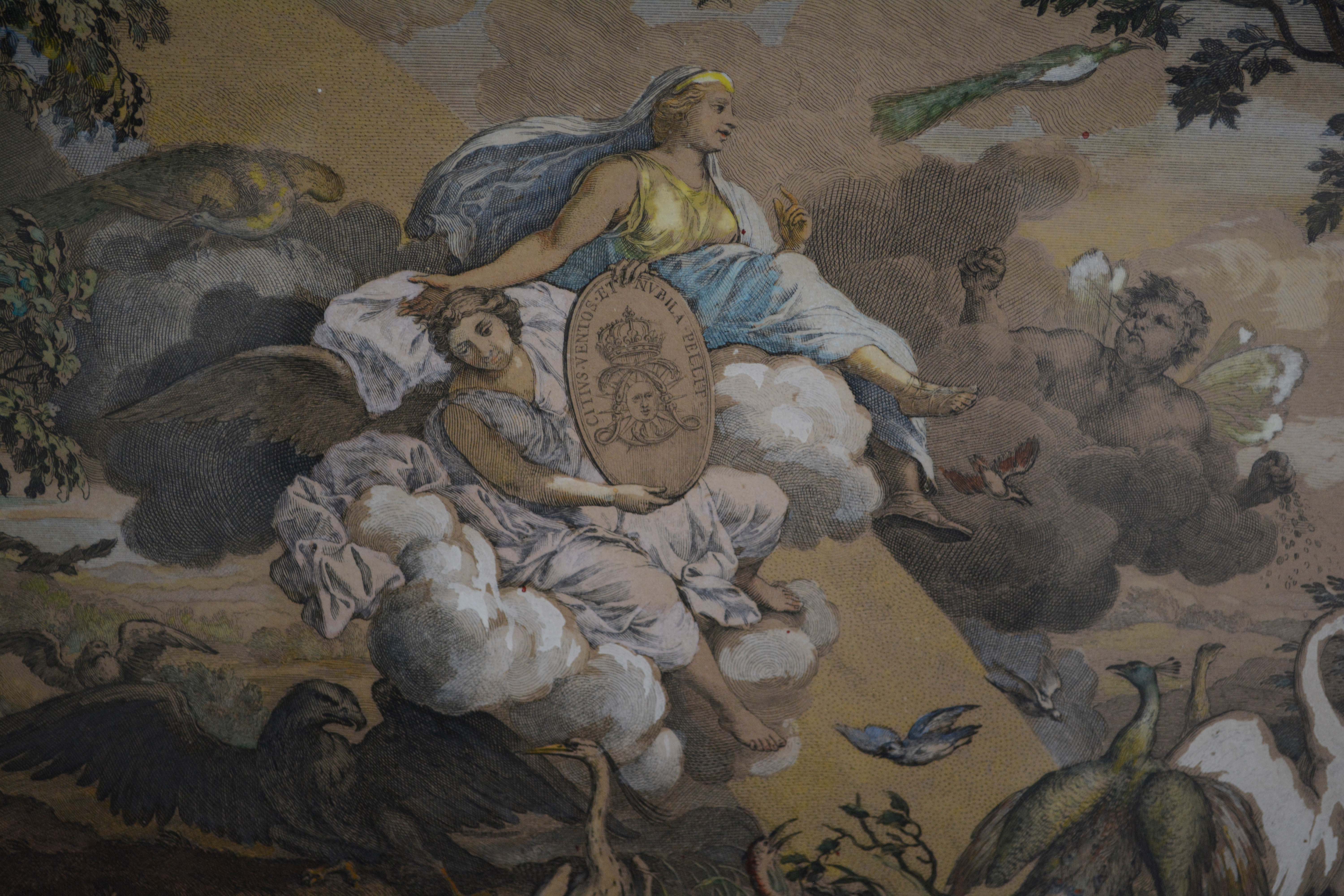 Allegorical Hand-Colored Engravings after Charles le Brun