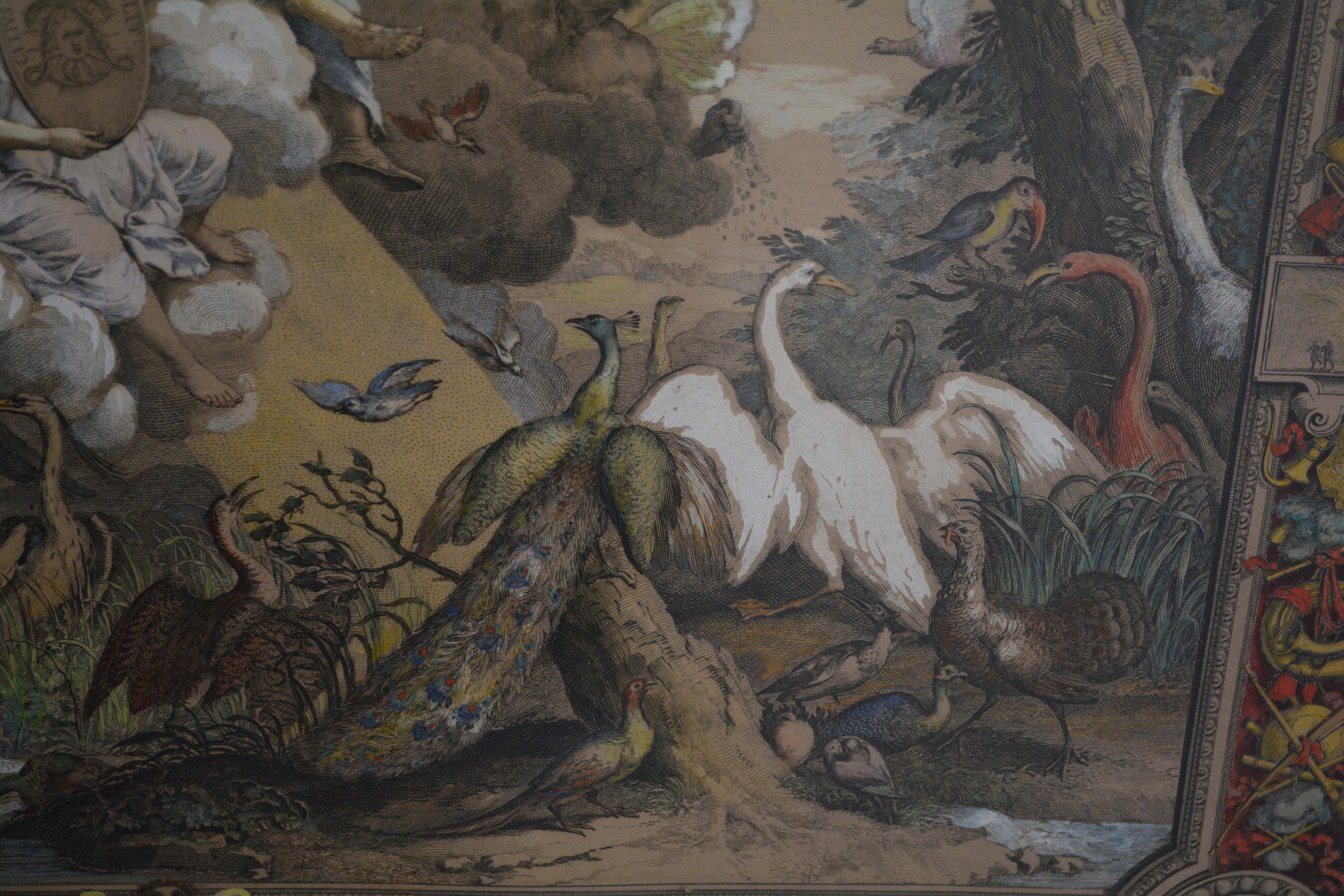 Allegorical Hand-Colored Engravings after Charles le Brun