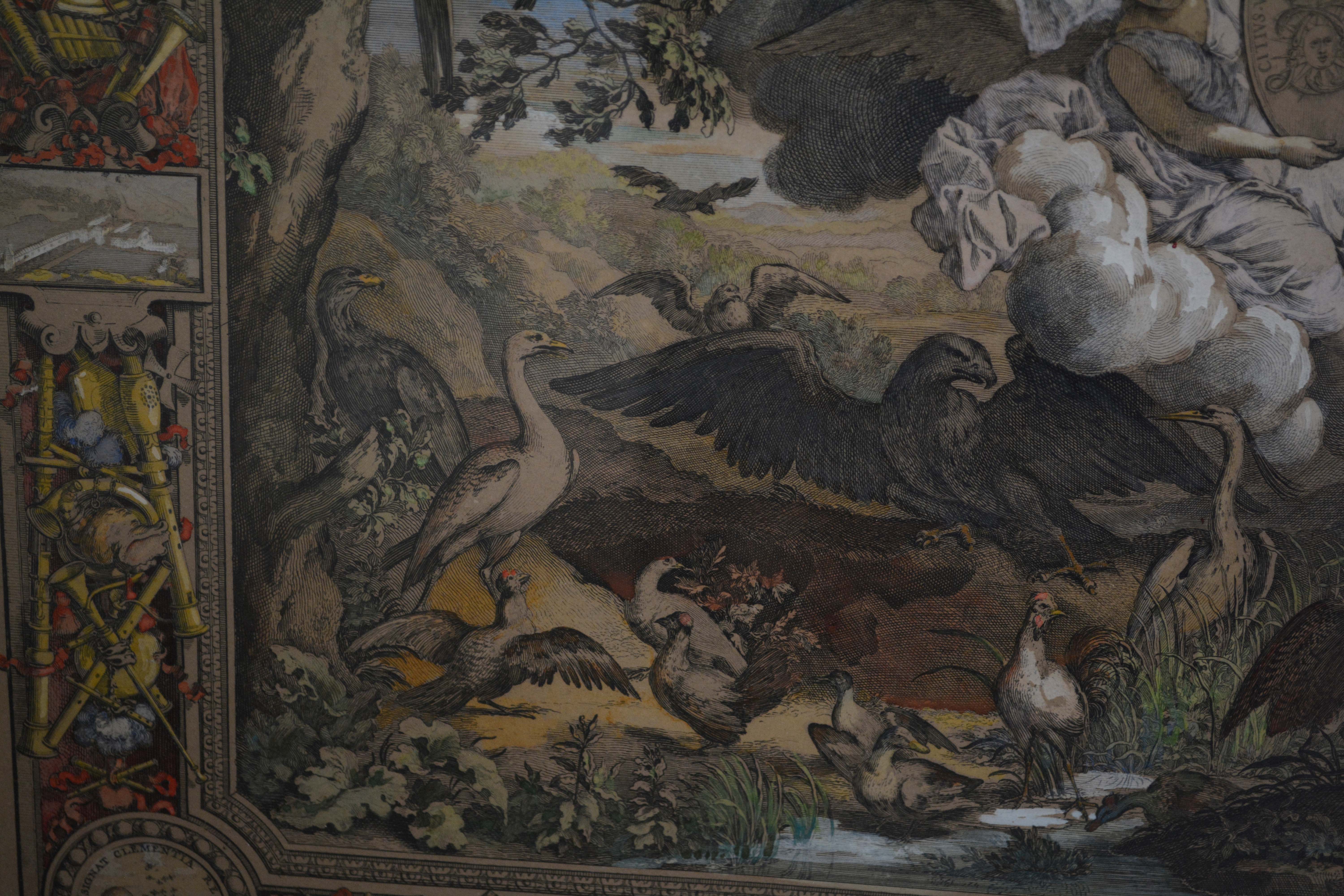 Allegorical Hand-Colored Engravings after Charles le Brun