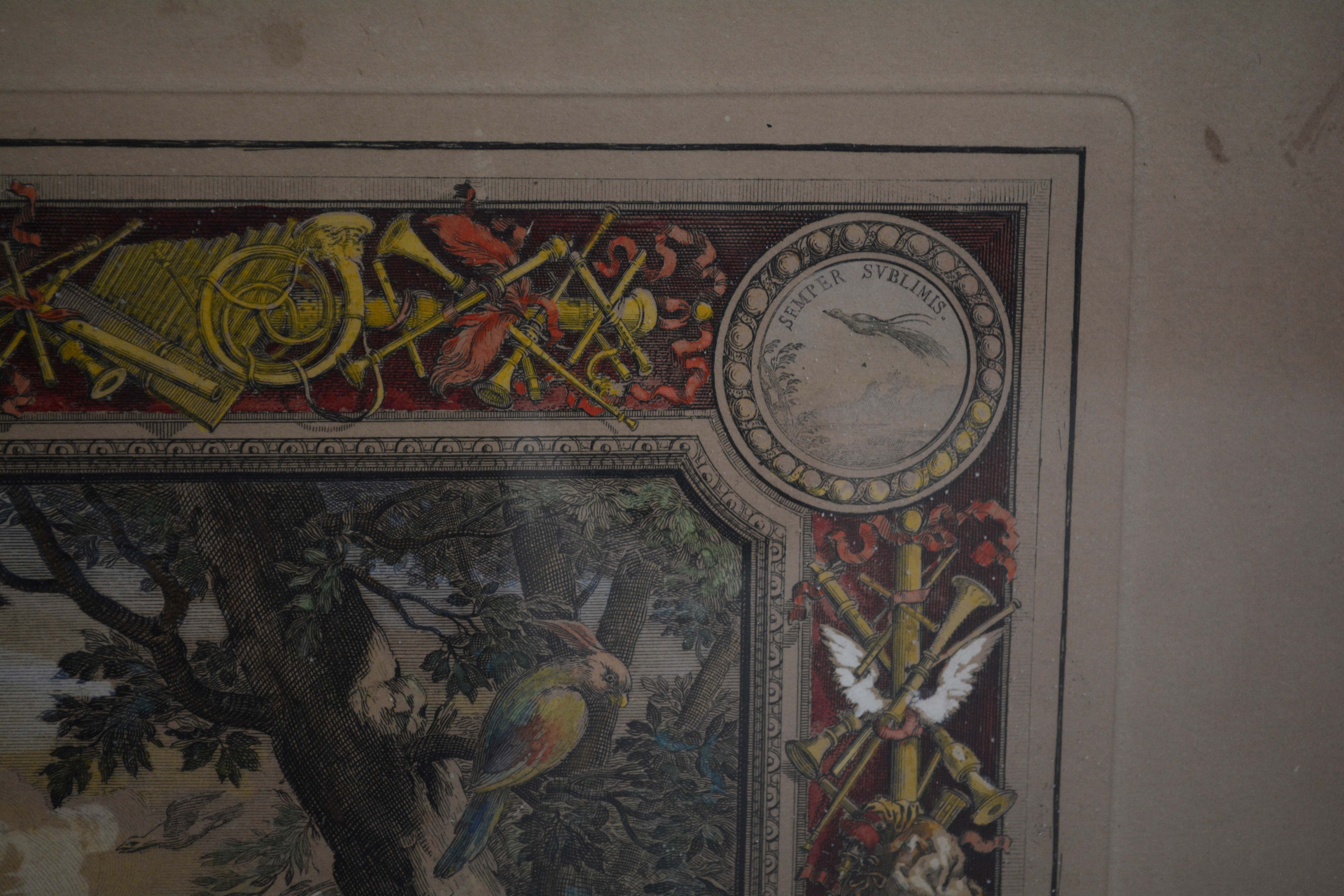 Allegorical Hand-Colored Engravings after Charles le Brun