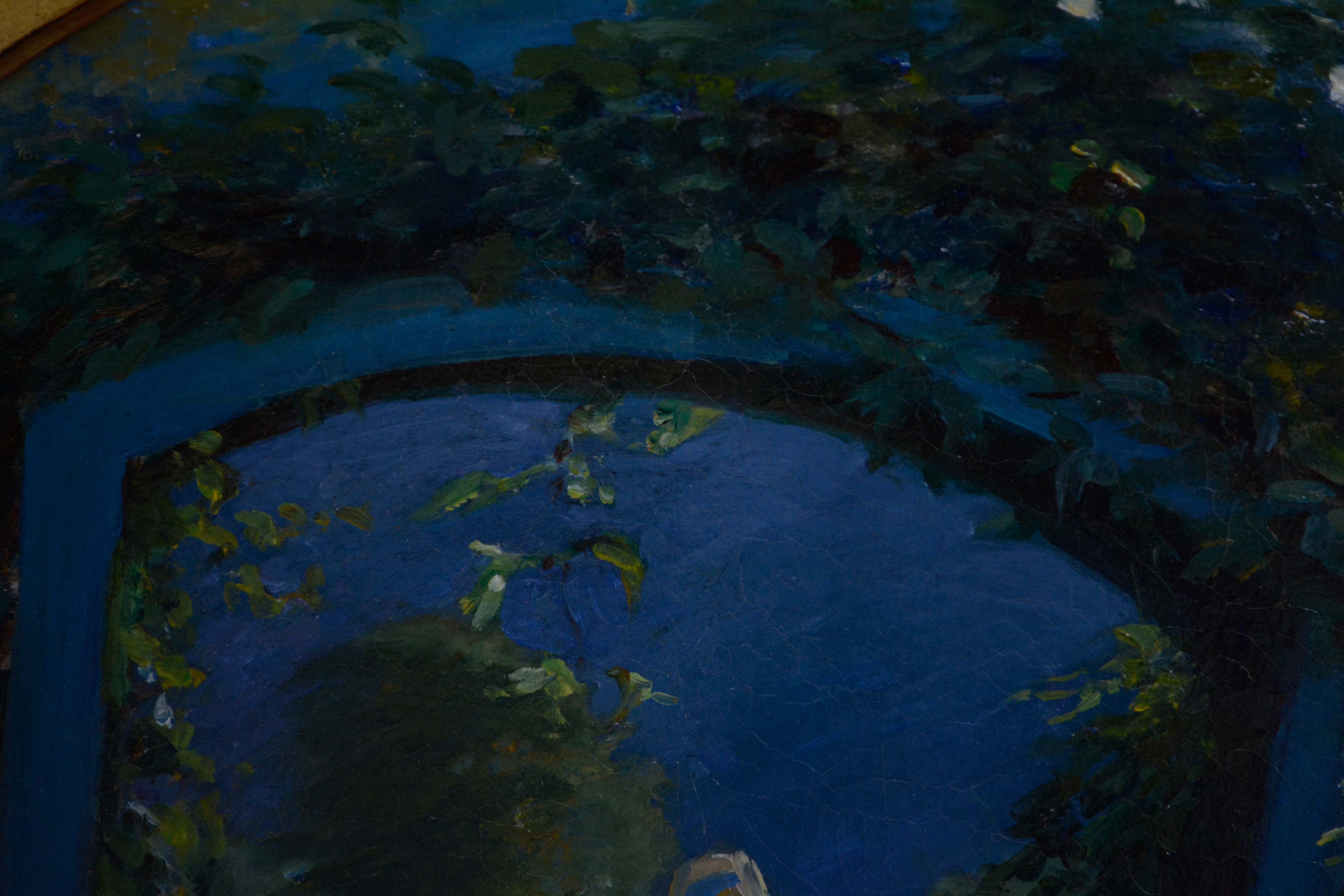 Oil Painting of Woman in a Garden