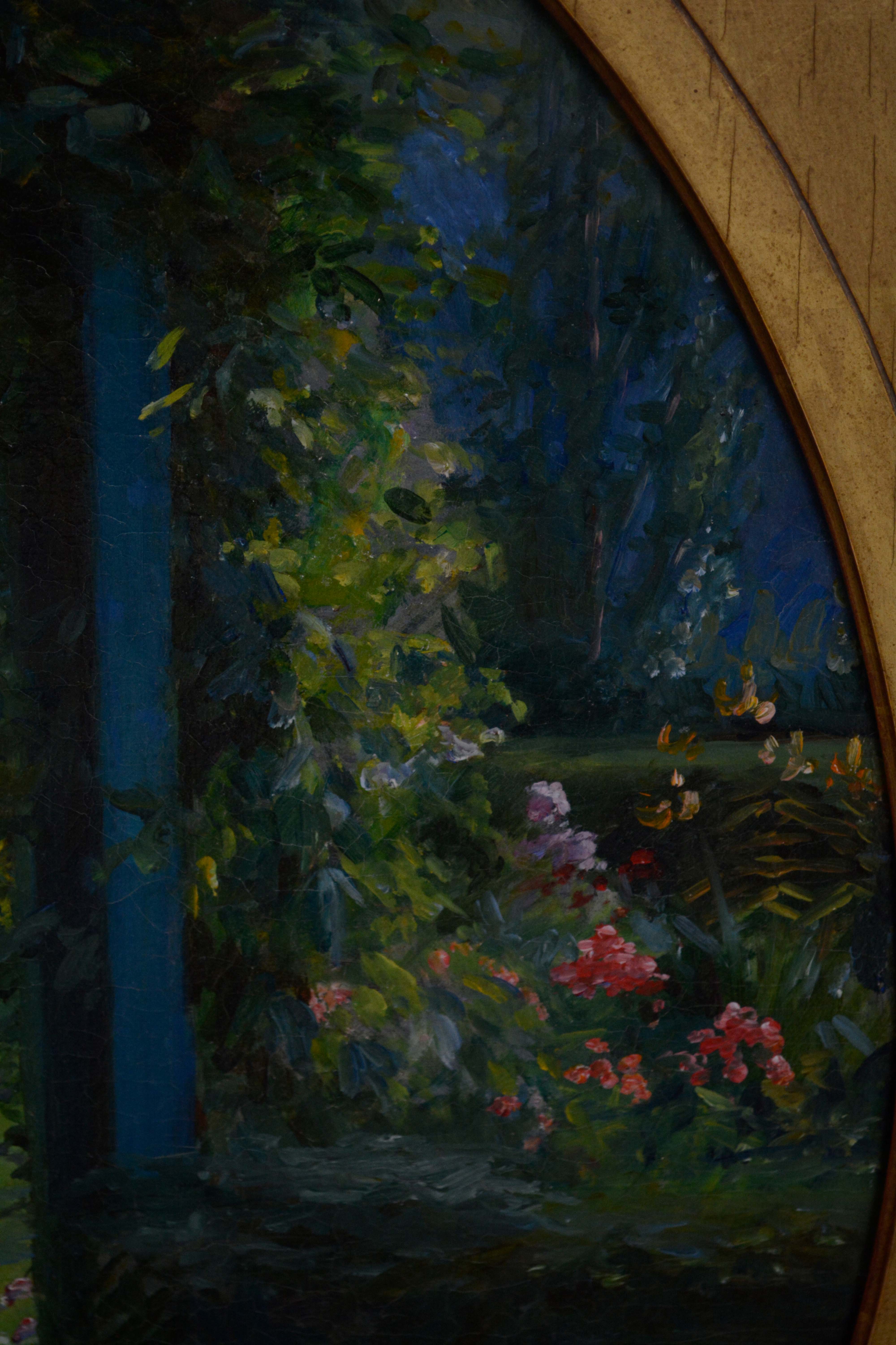 Oil Painting of Woman in a Garden