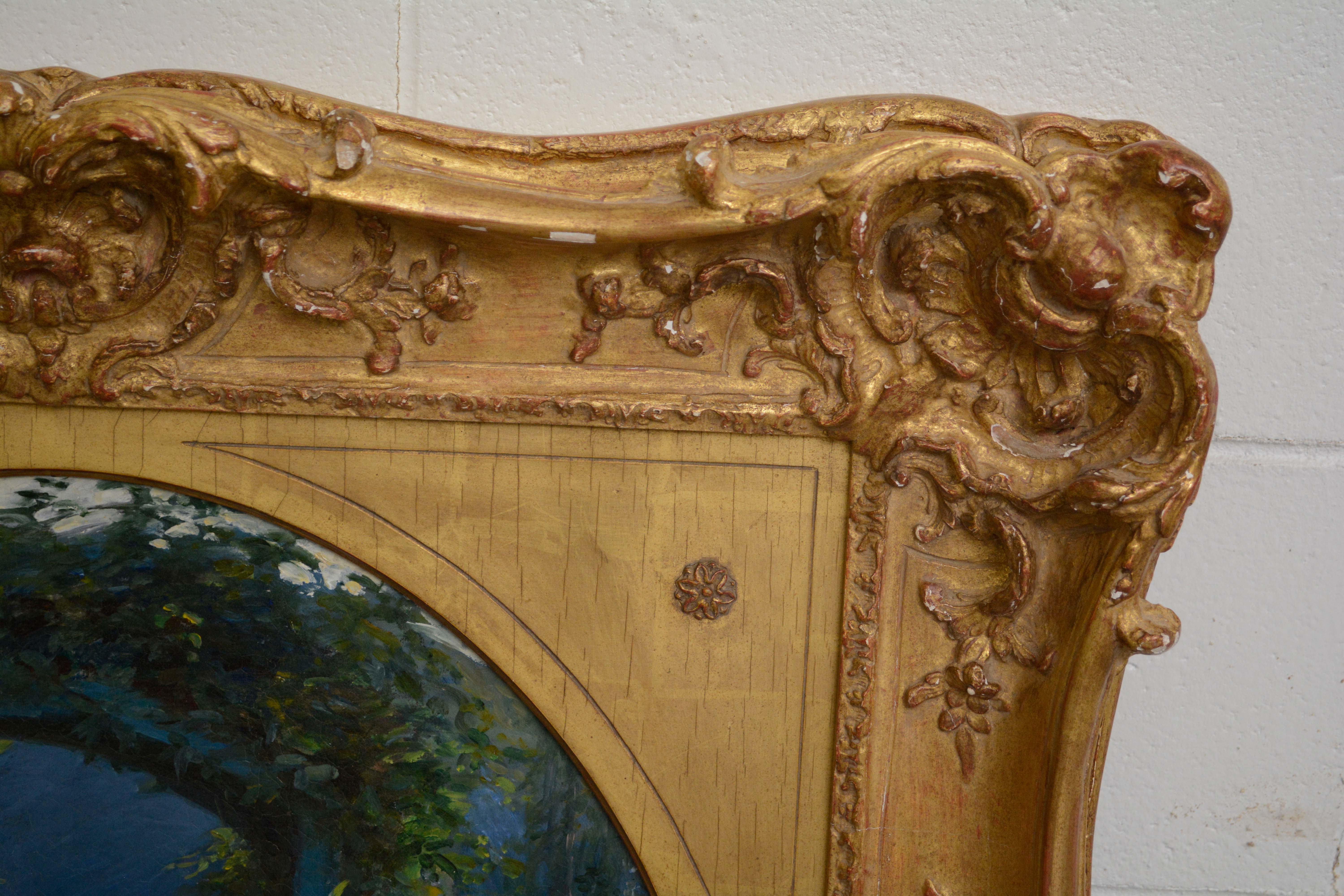 Oil Painting of Woman in a Garden