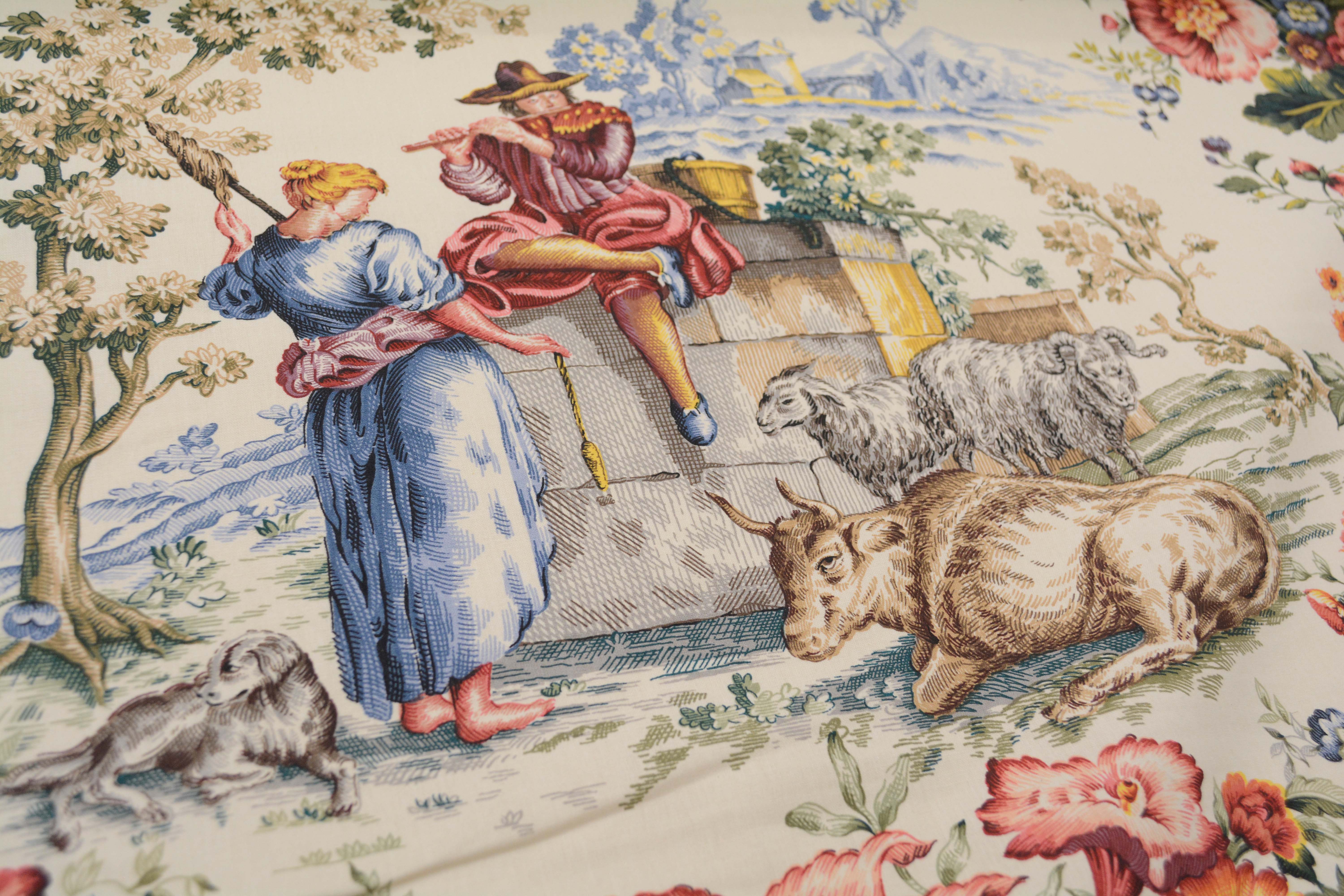 "Sonnet 14" Toile Upholstery Fabric Bolt by Brunschwig and Fils