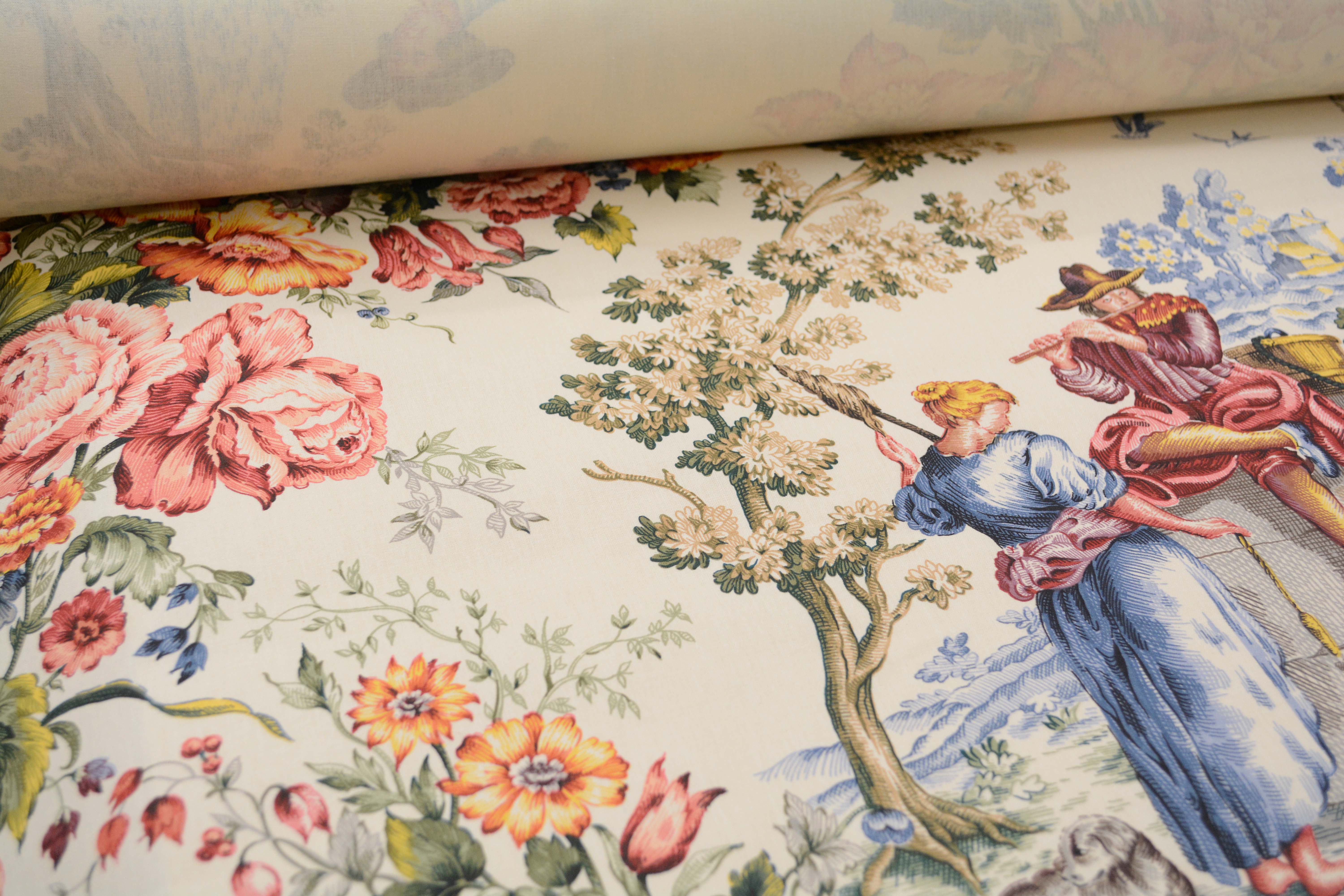 "Sonnet 14" Toile Upholstery Fabric Bolt by Brunschwig and Fils