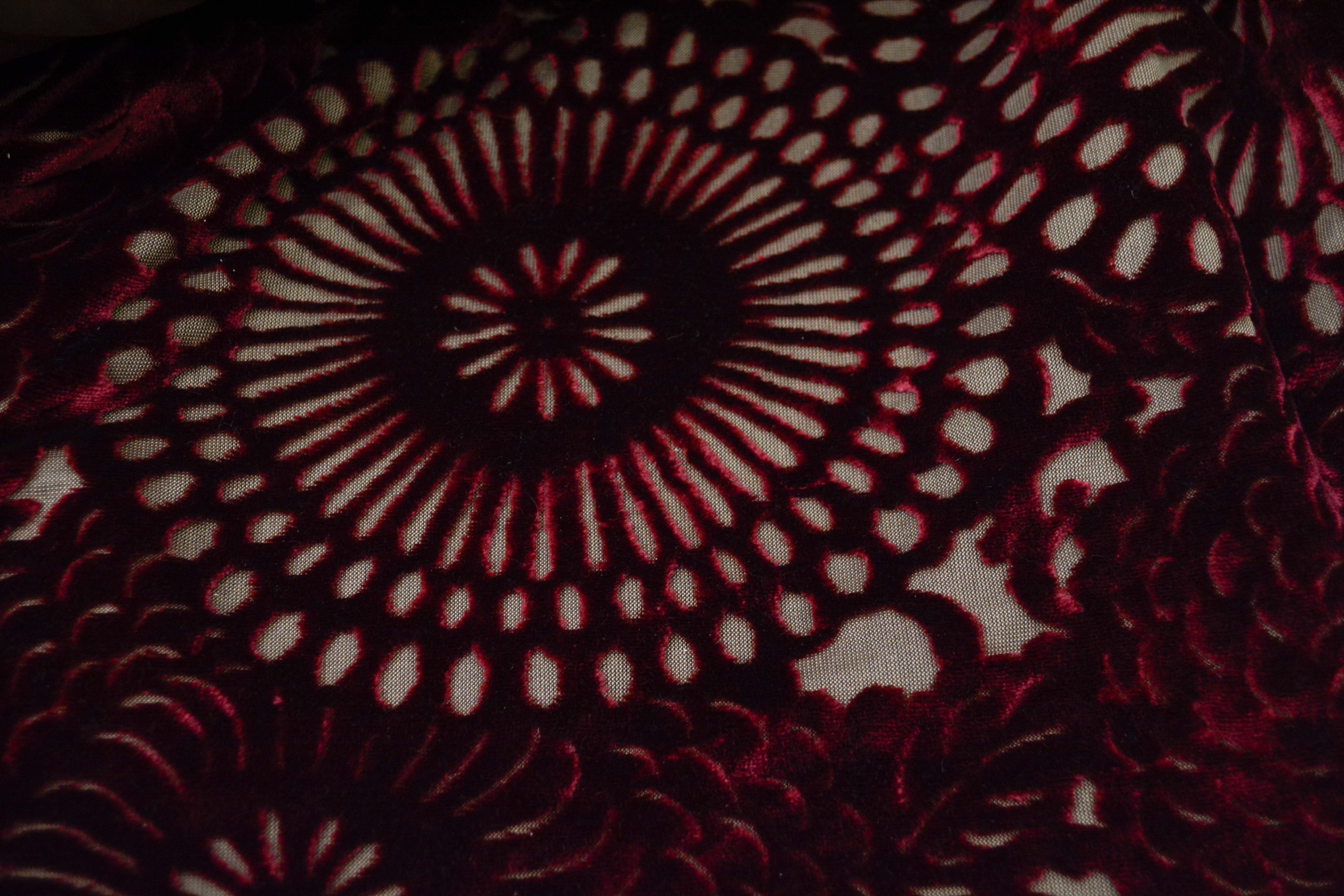 Red Velvet Upholstery Fabric Bolt