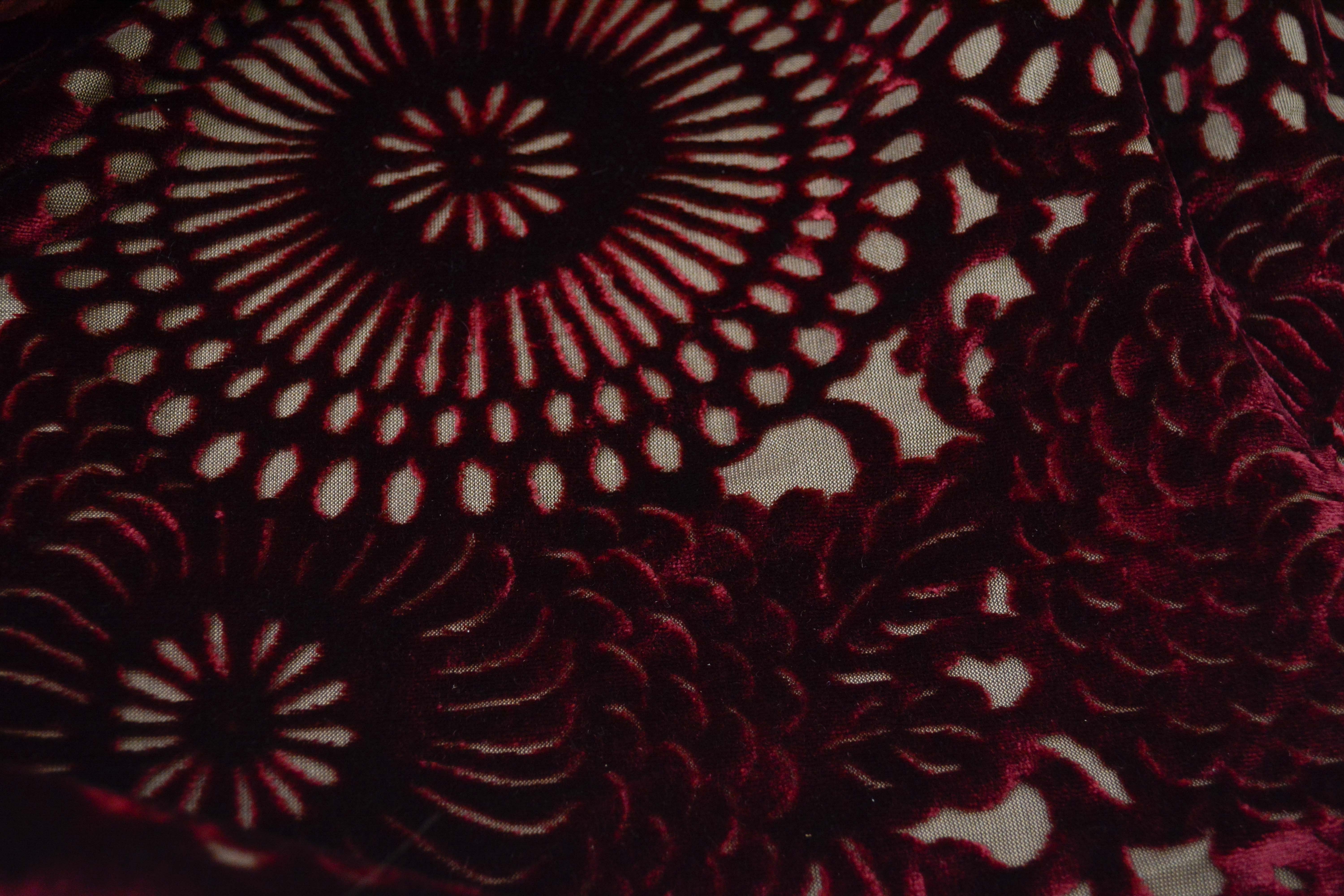 Red Velvet Upholstery Fabric Bolt