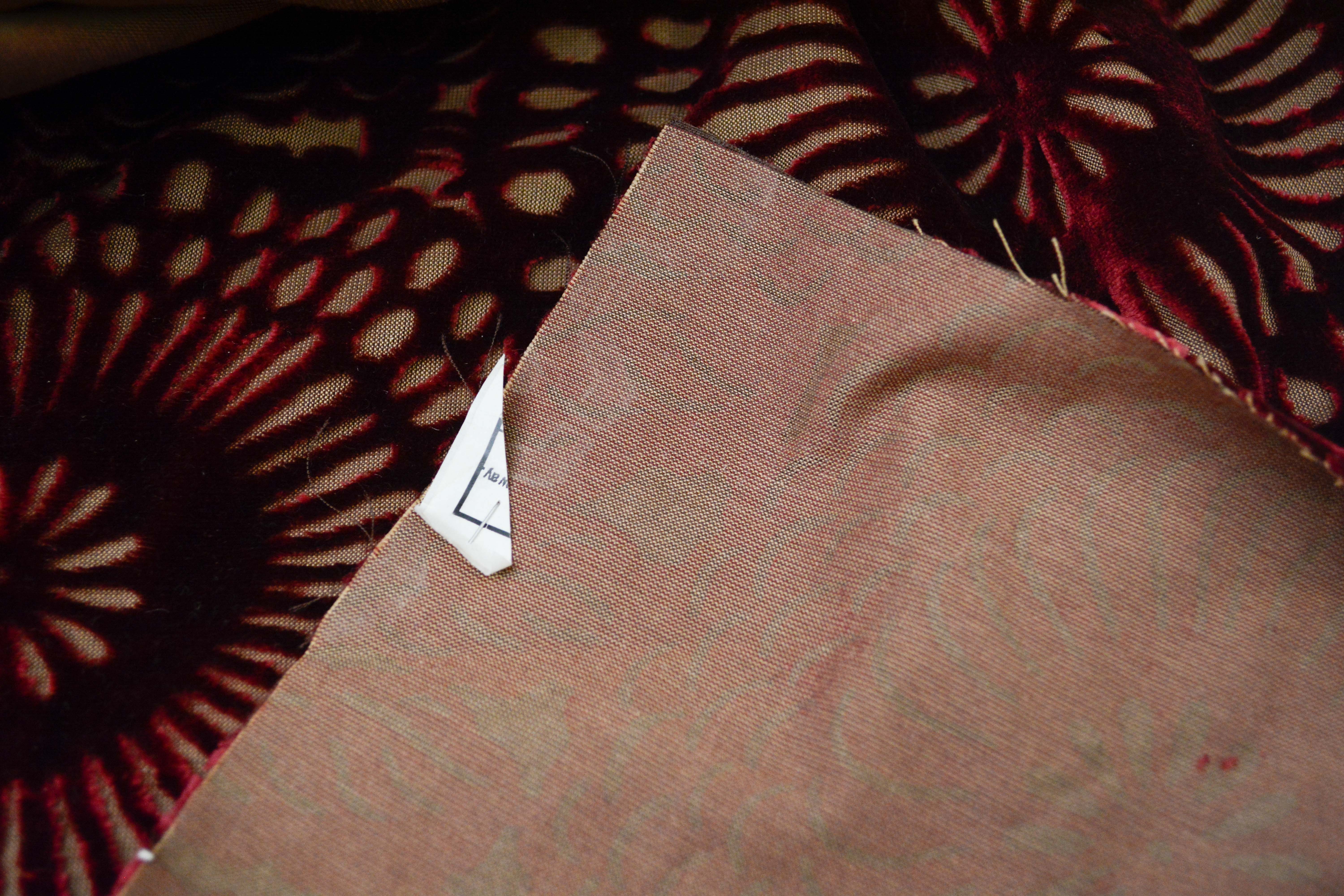 Red Velvet Upholstery Fabric Bolt