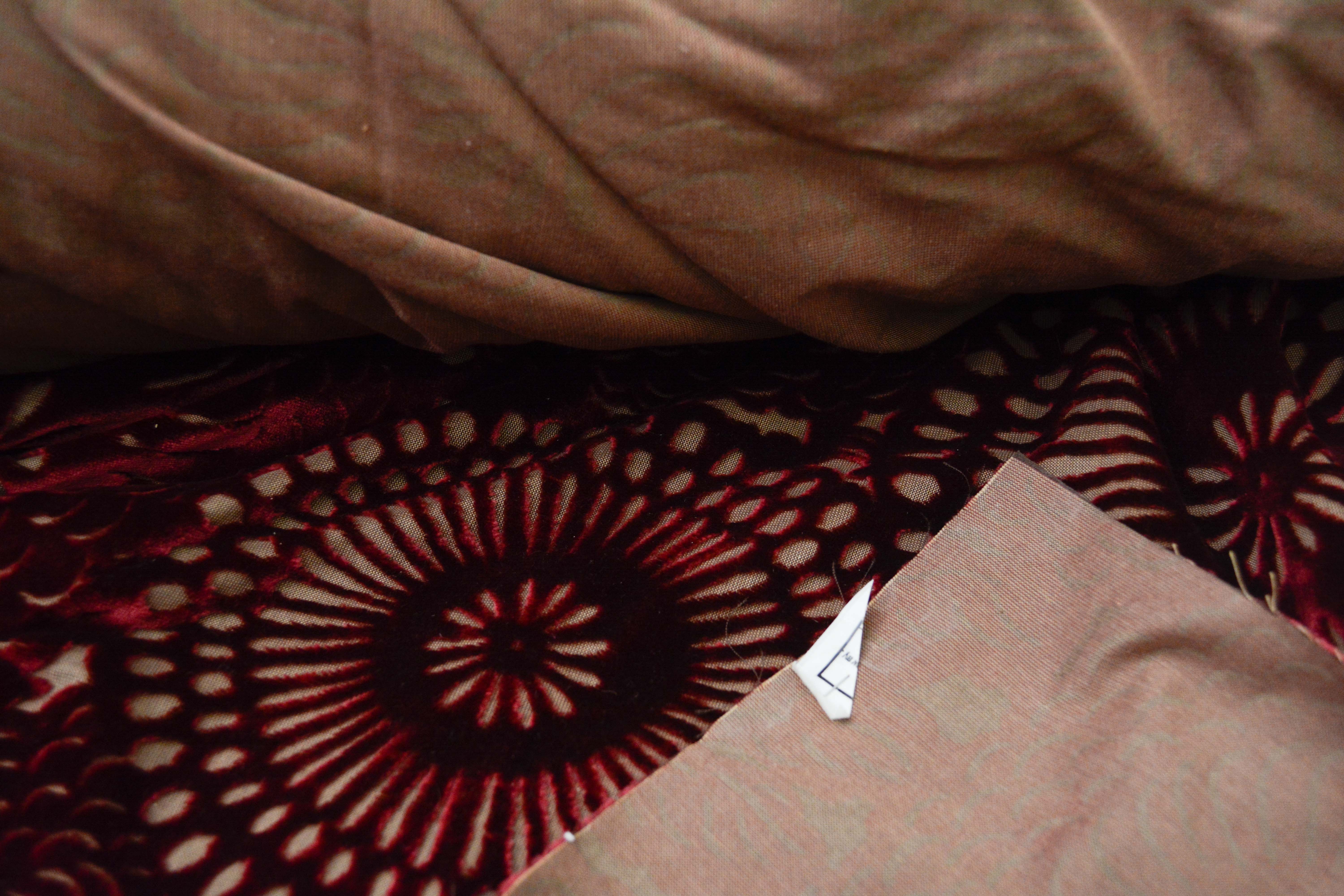 Red Velvet Upholstery Fabric Bolt