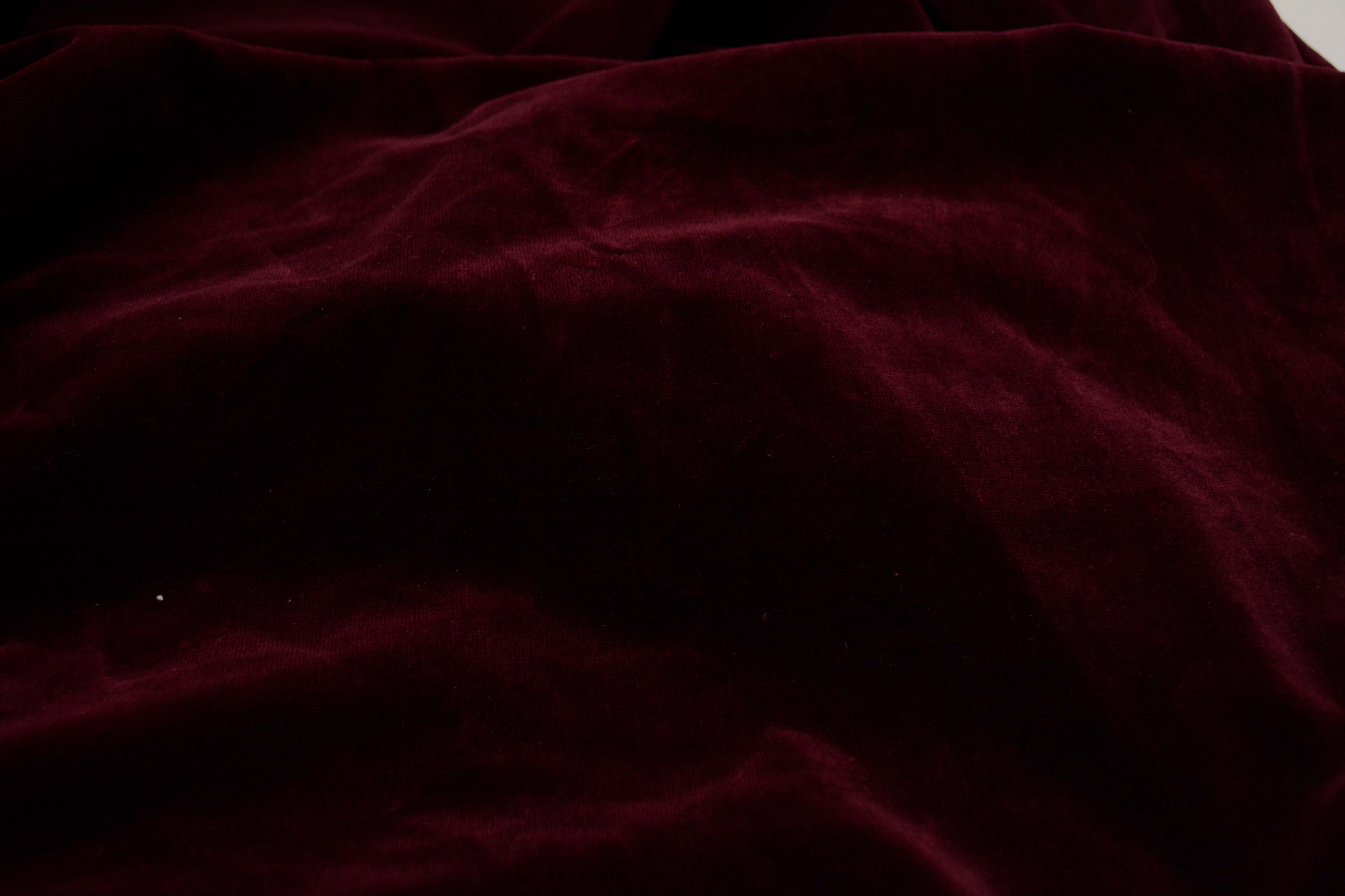 Dark Red Velveteen Upholstery Fabric Bolt