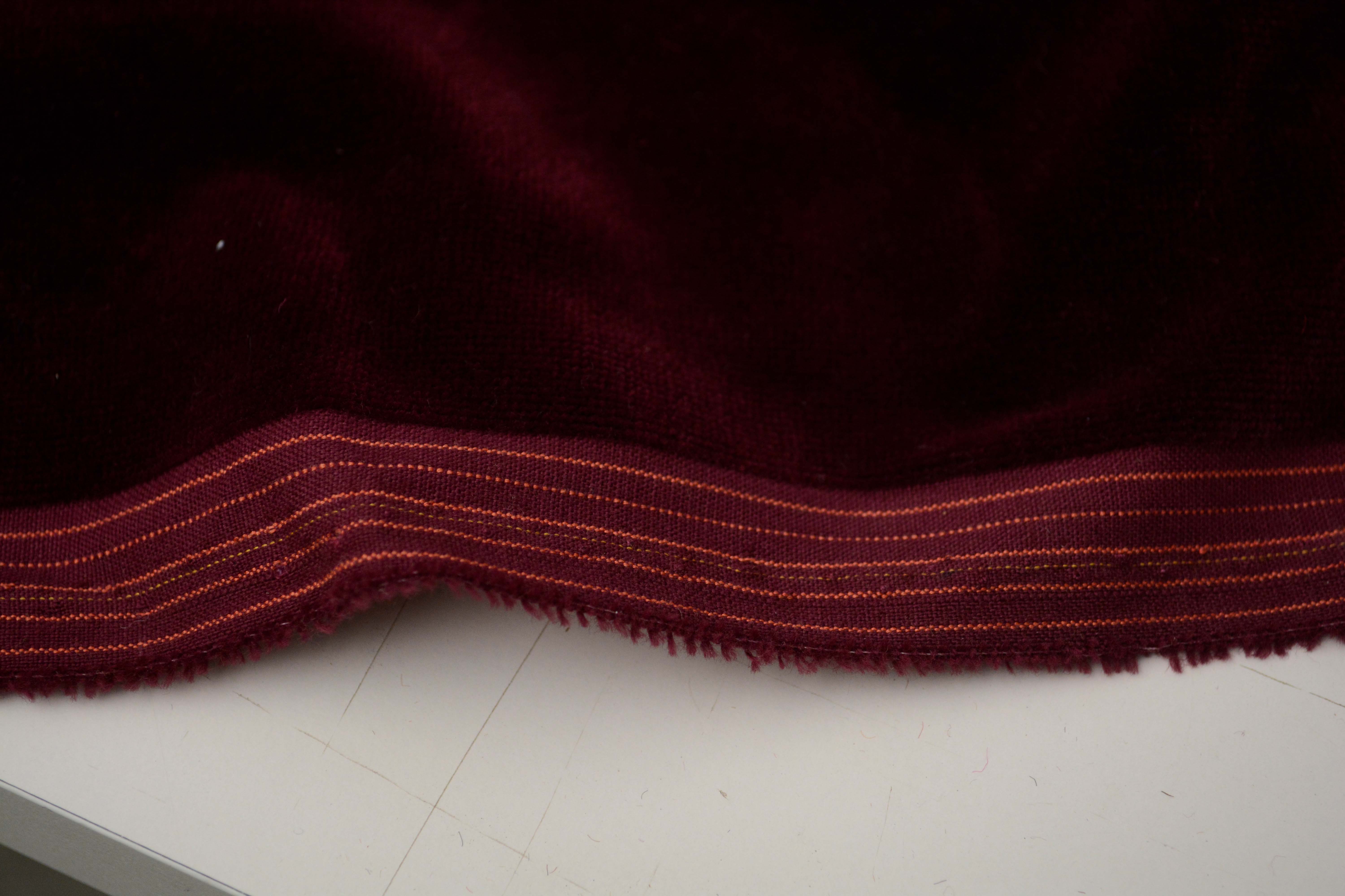 Dark Red Velveteen Upholstery Fabric Bolt