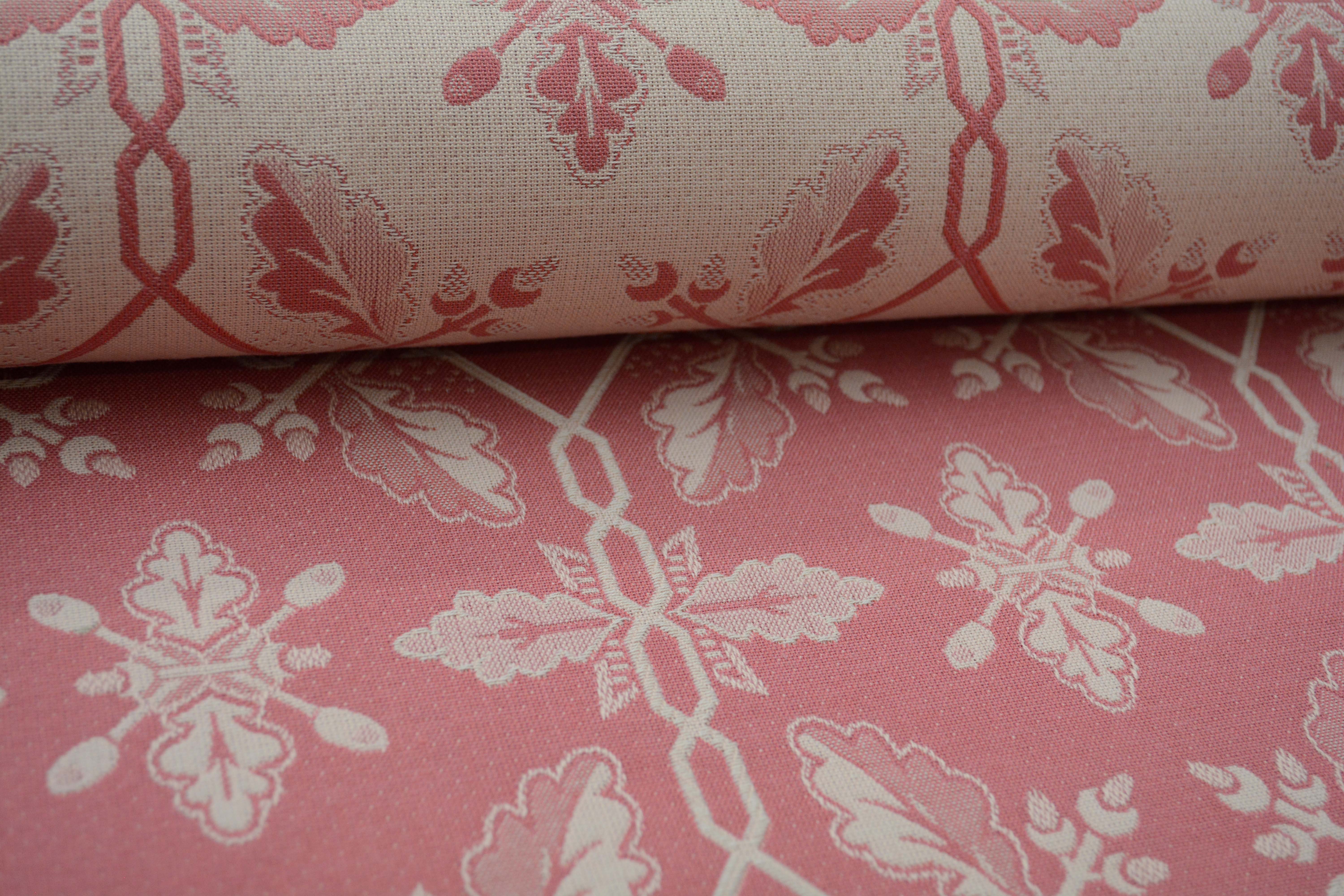 Brunschwig & FIls "Alicia" Woven Texture Pink and Cream Upholstery Fabric Bolt