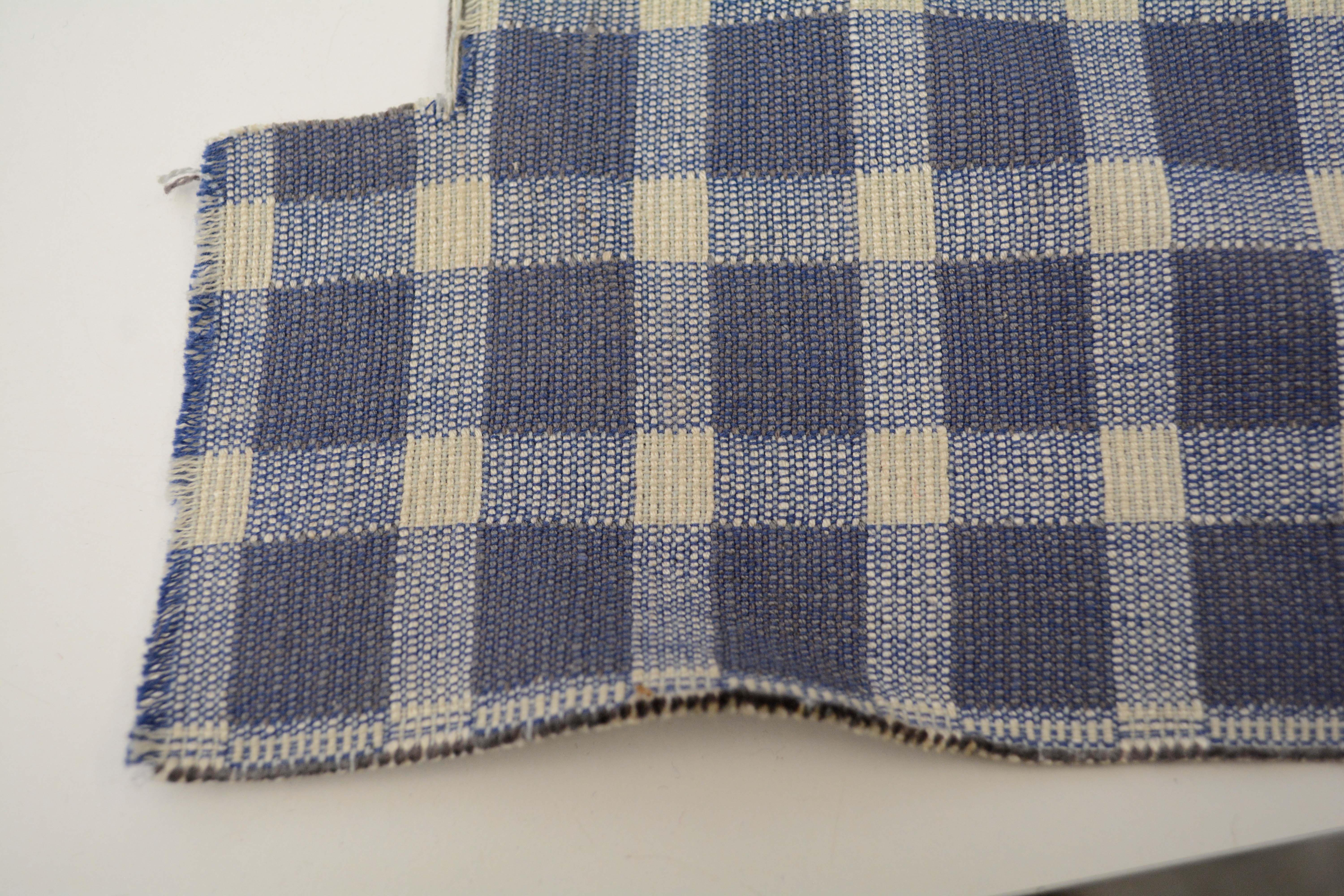 Blue Gingham and Plaid Upholstery Fabric Bolts