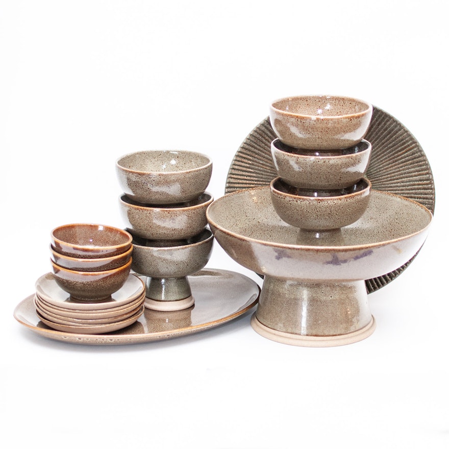 Wheel Thrown Stoneware and Porcelain Rice Bowl Serving Set