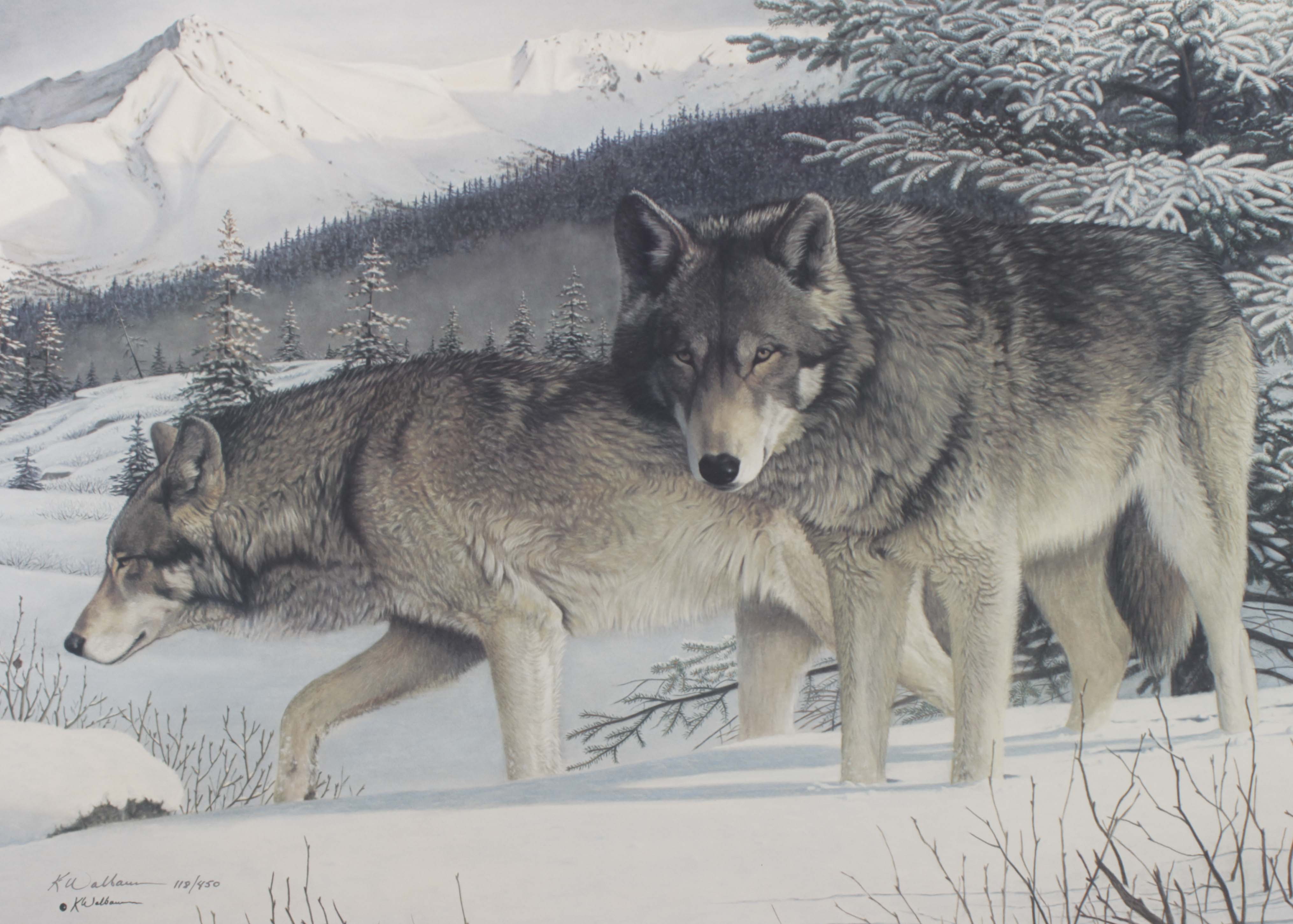 Kathy Walbaum Offset Lithograph "Winter Shadows"