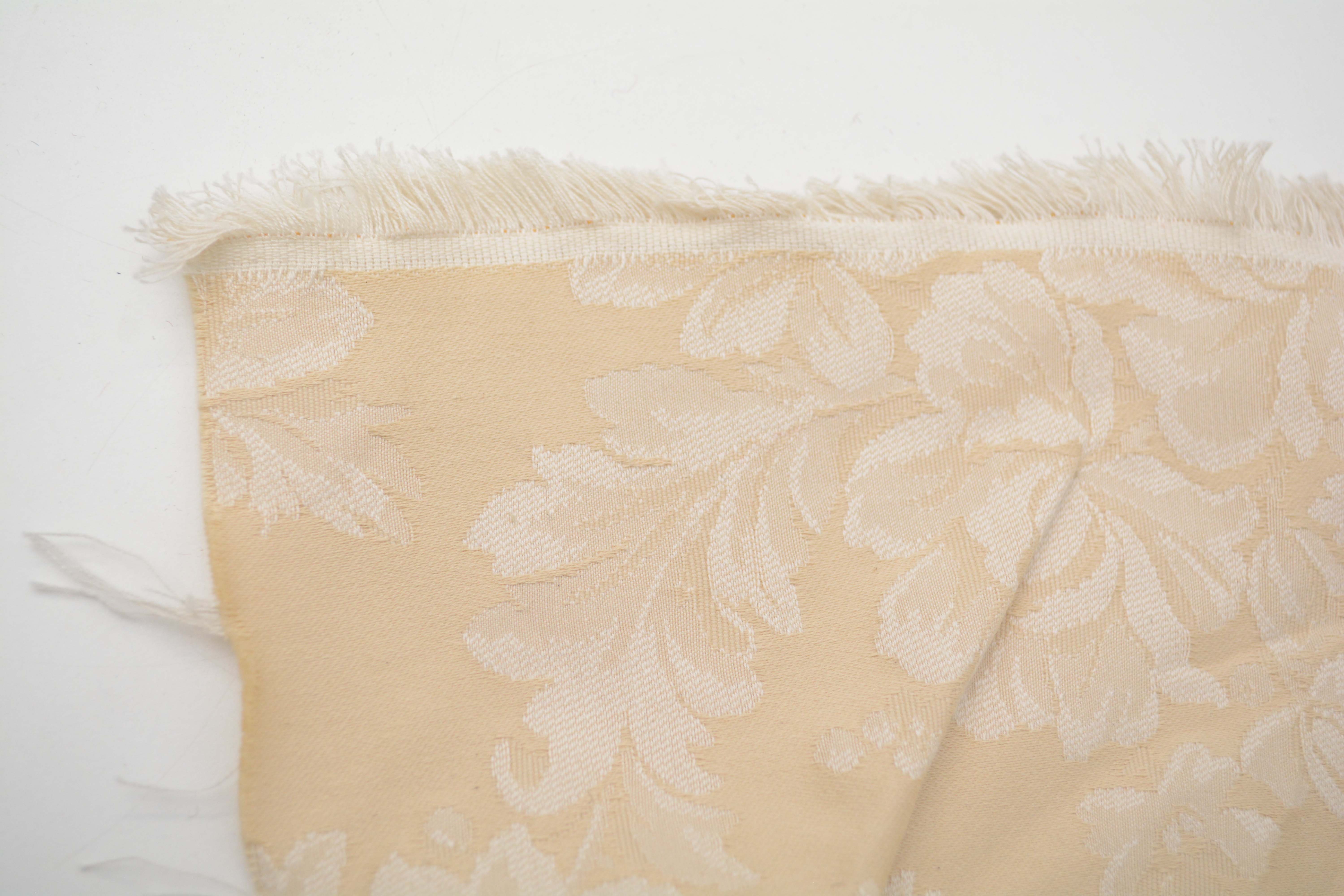 Cream and Gold Colored Upholstery Fabric Bolts