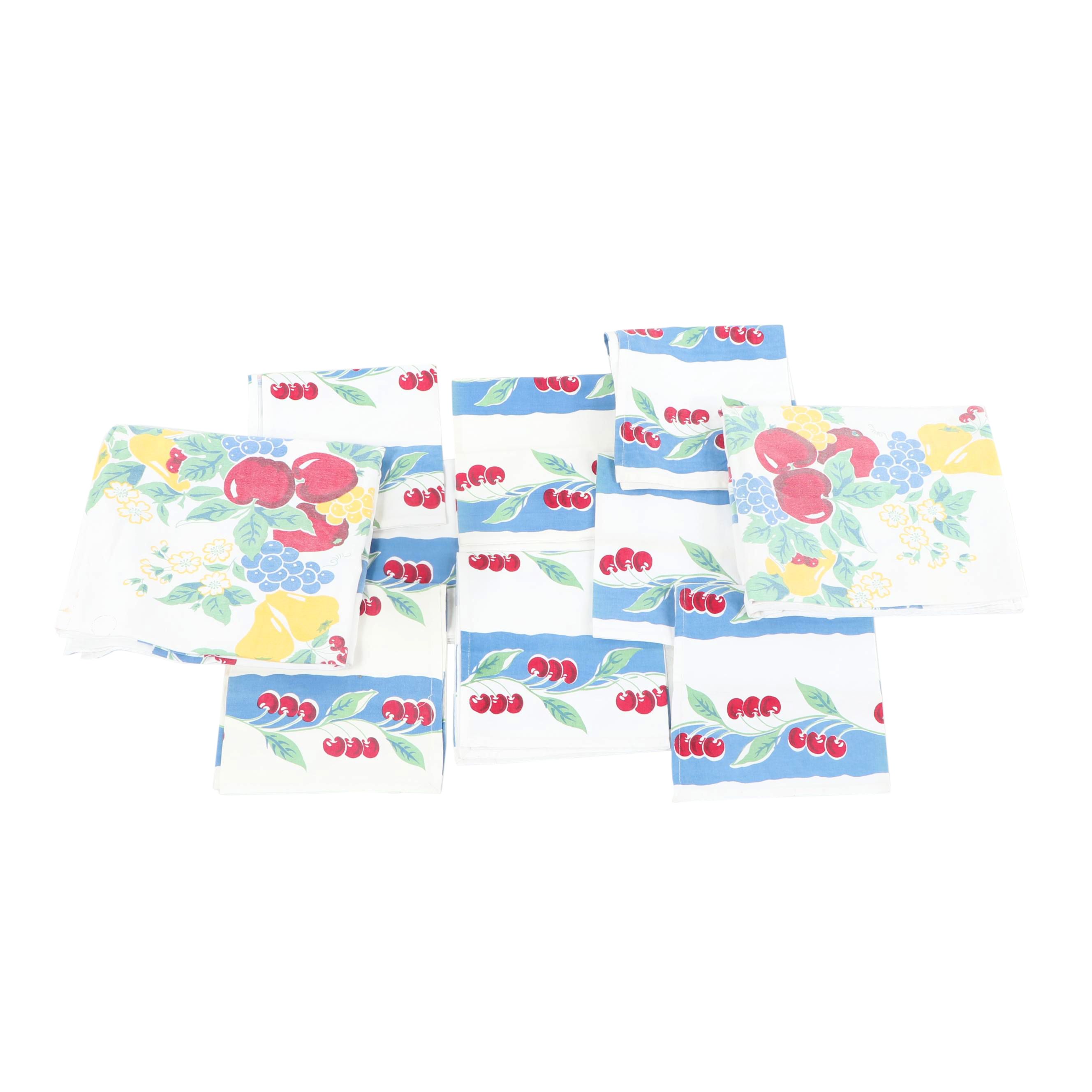 Crate & Barrel Vintage Print Cotton Napkins and Tablecloths