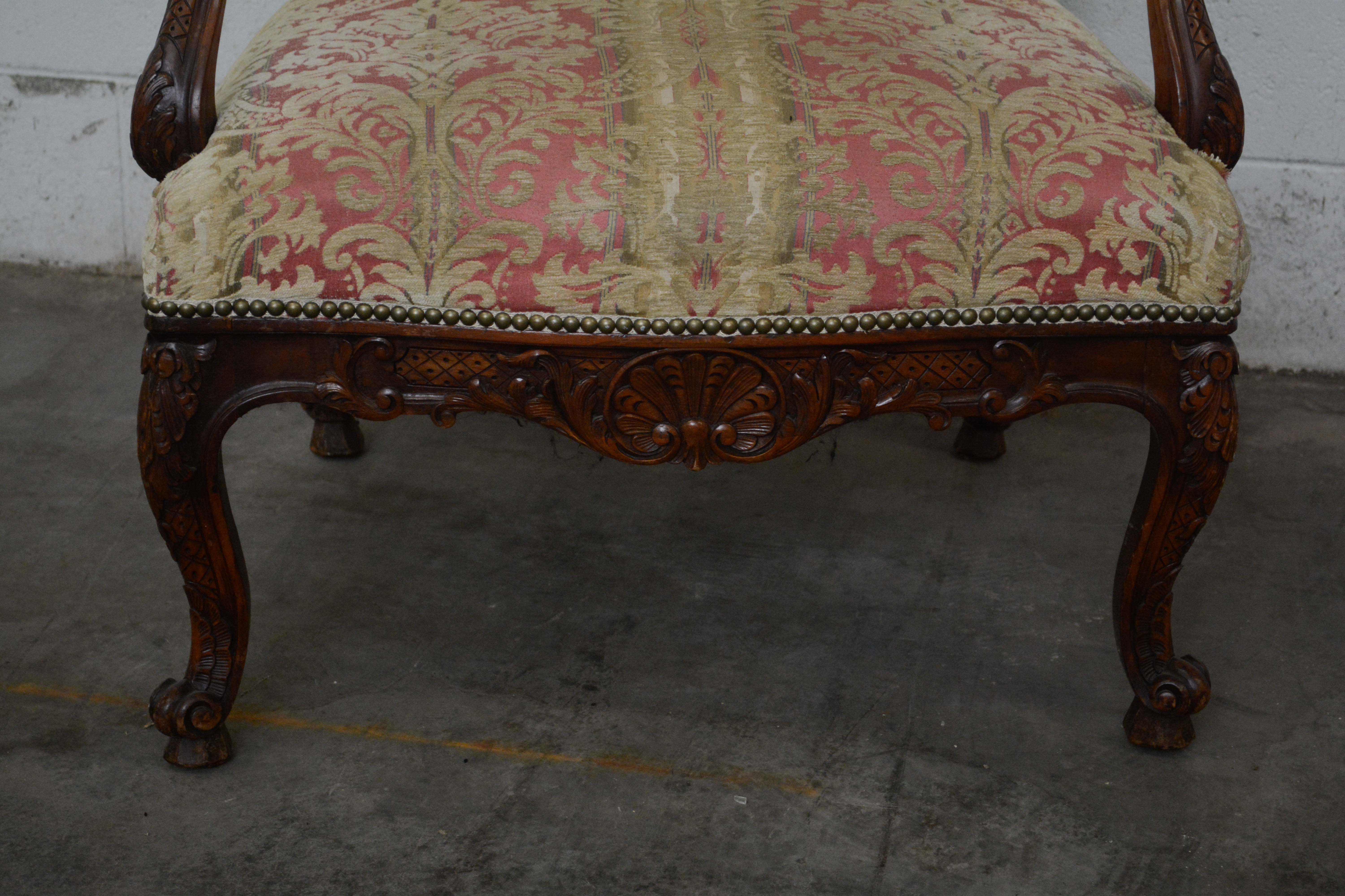 Louis XV Style Carved Wood Armchair, Mid/Late 20th Century