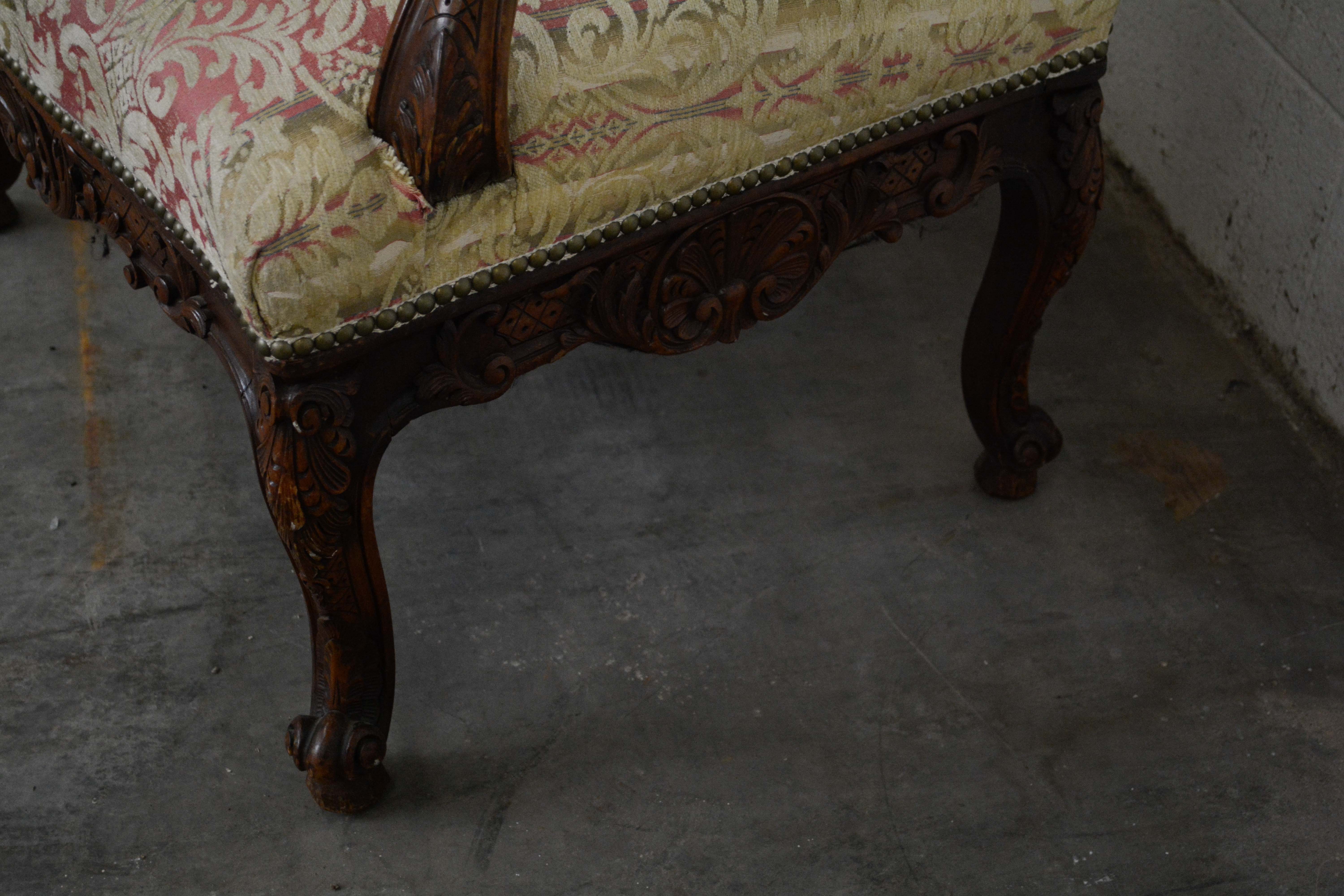 Louis XV Style Carved Wood Armchair, Mid/Late 20th Century