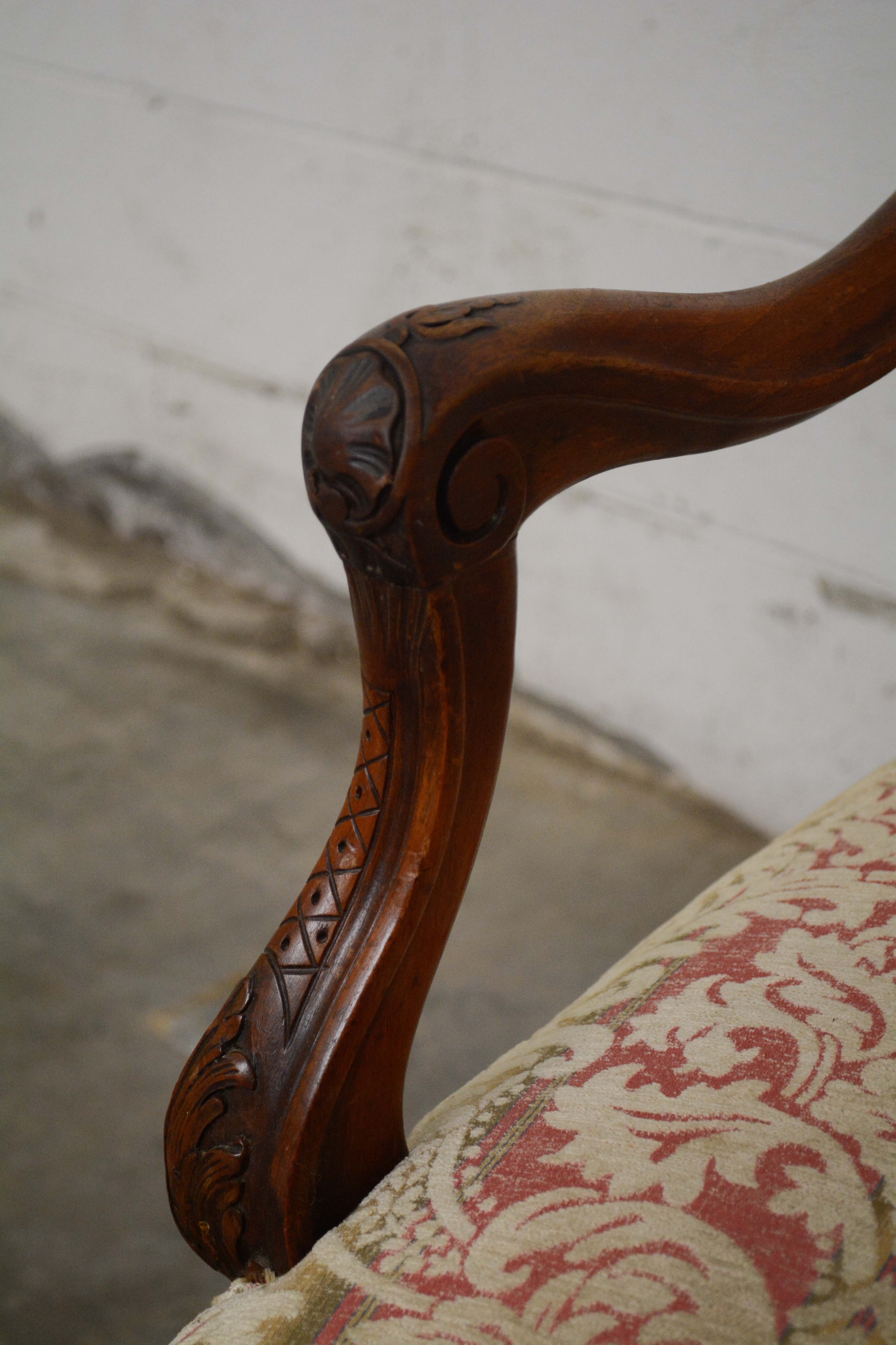 Louis XV Style Carved Wood Armchair, Mid/Late 20th Century