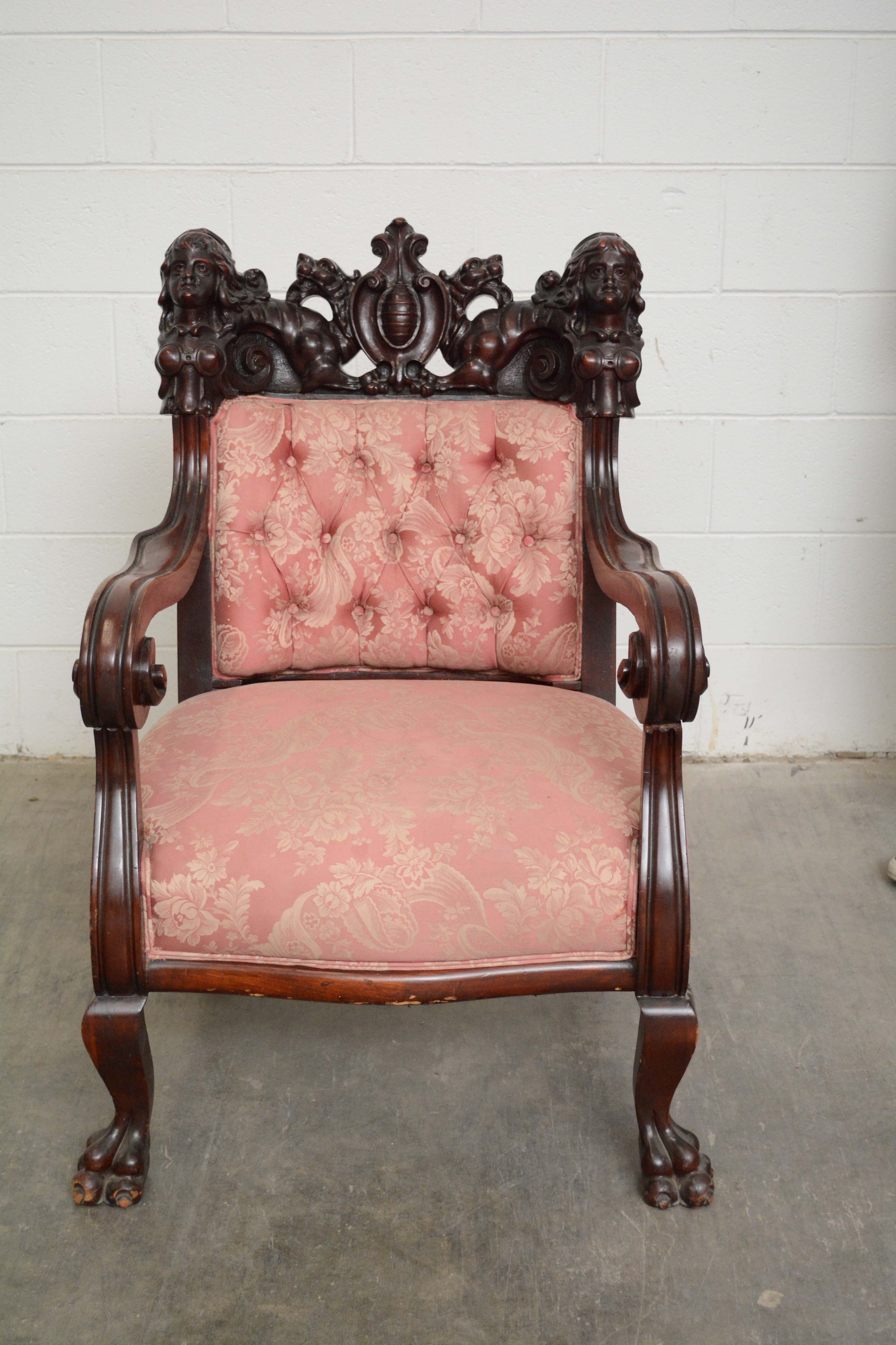 S. Karpen & Bros. Three Piece Renaissance Revival Mahogany Parlor Set