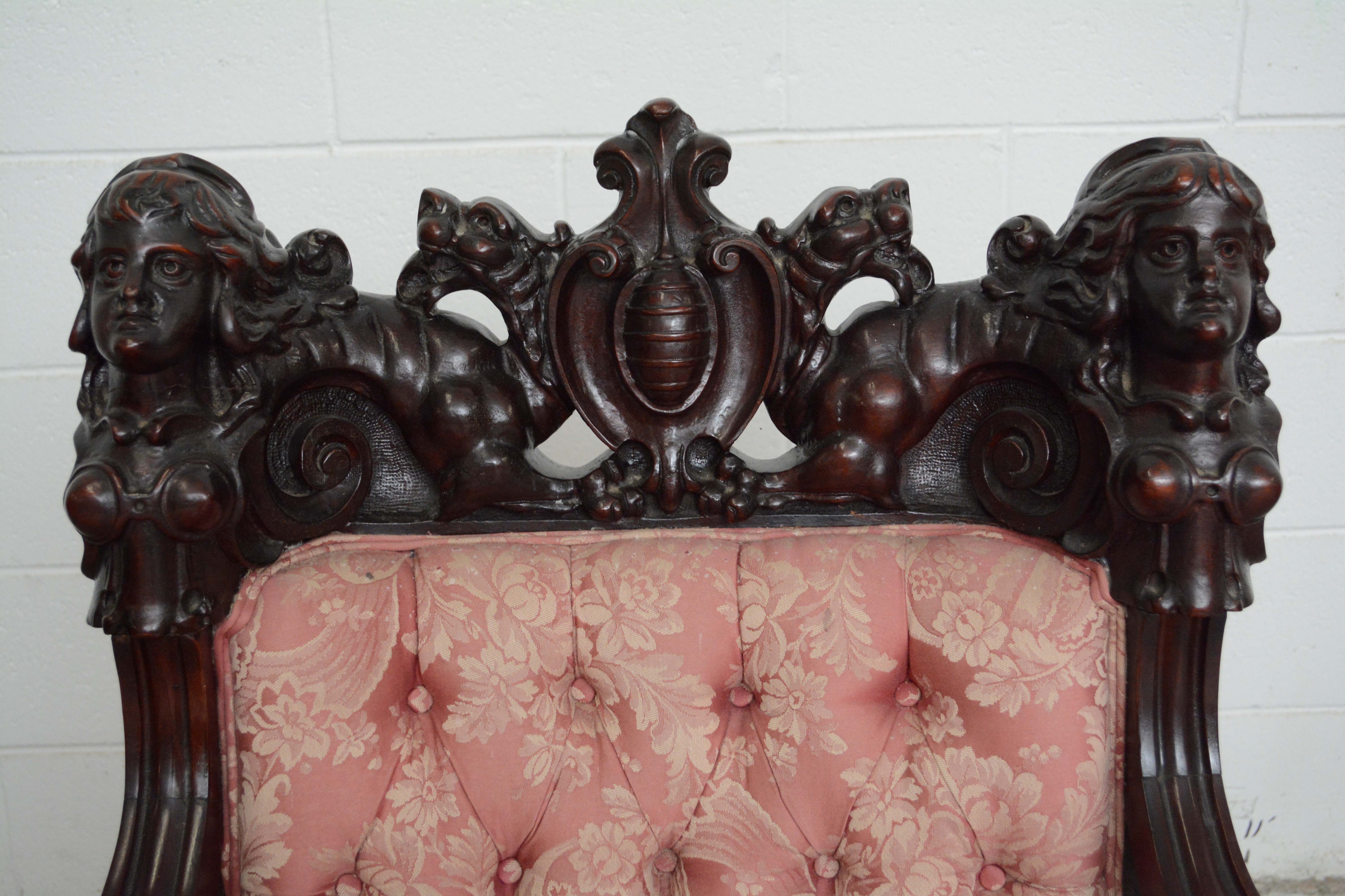 S. Karpen & Bros. Three Piece Renaissance Revival Mahogany Parlor Set