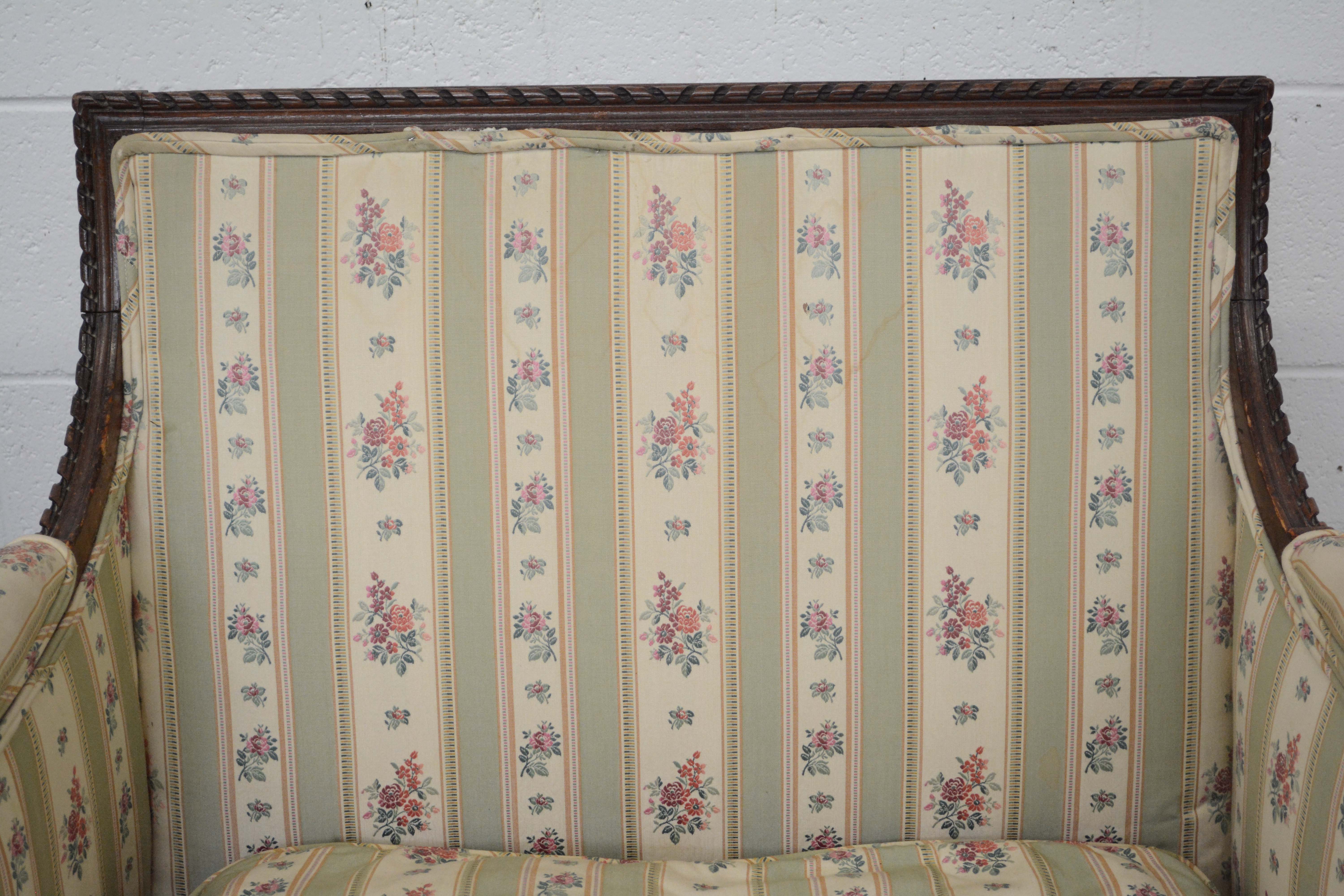 Pair of Louis XVI Style Bergères, Late 19th/Early 20th Century