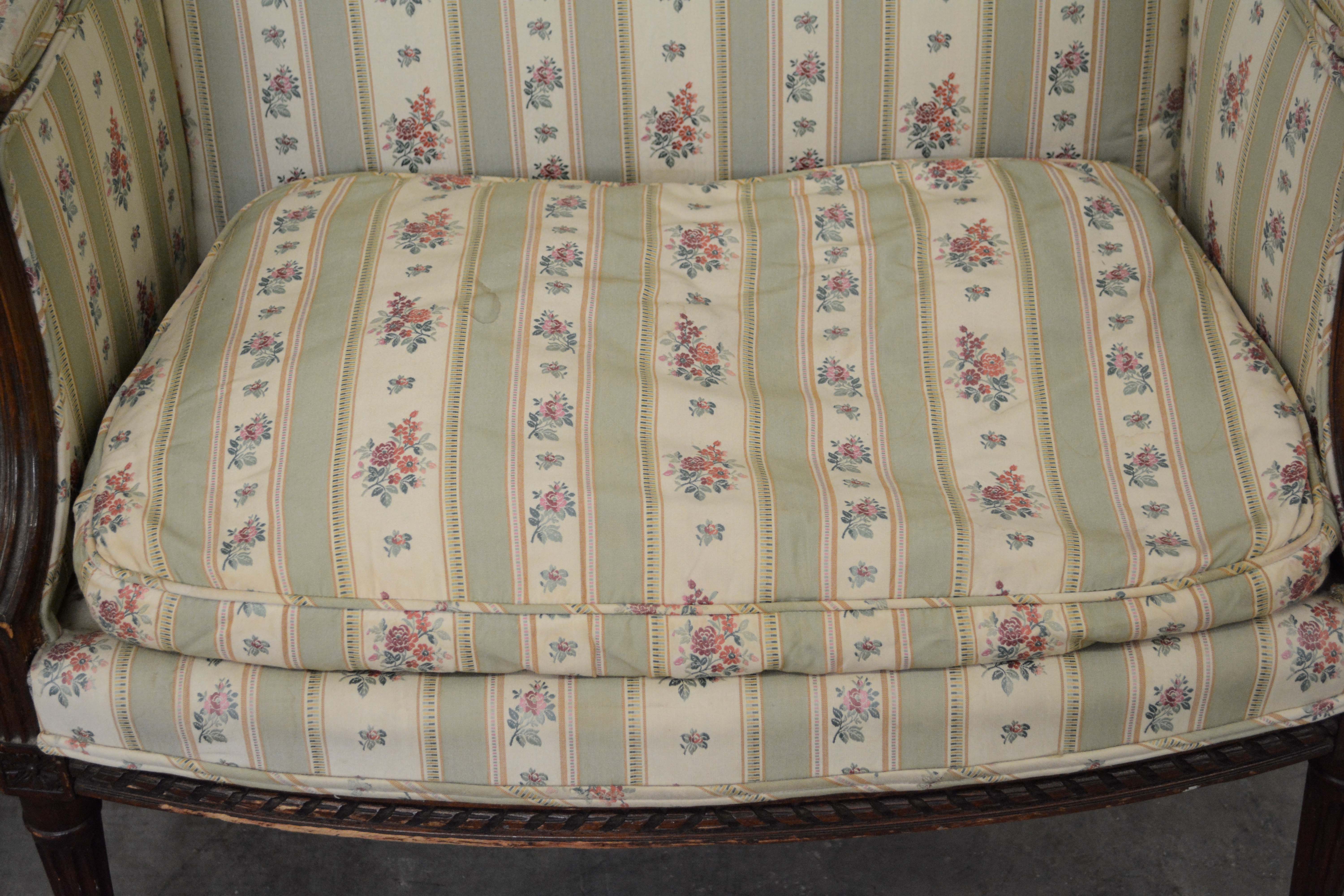 Pair of Louis XVI Style Bergères, Late 19th/Early 20th Century