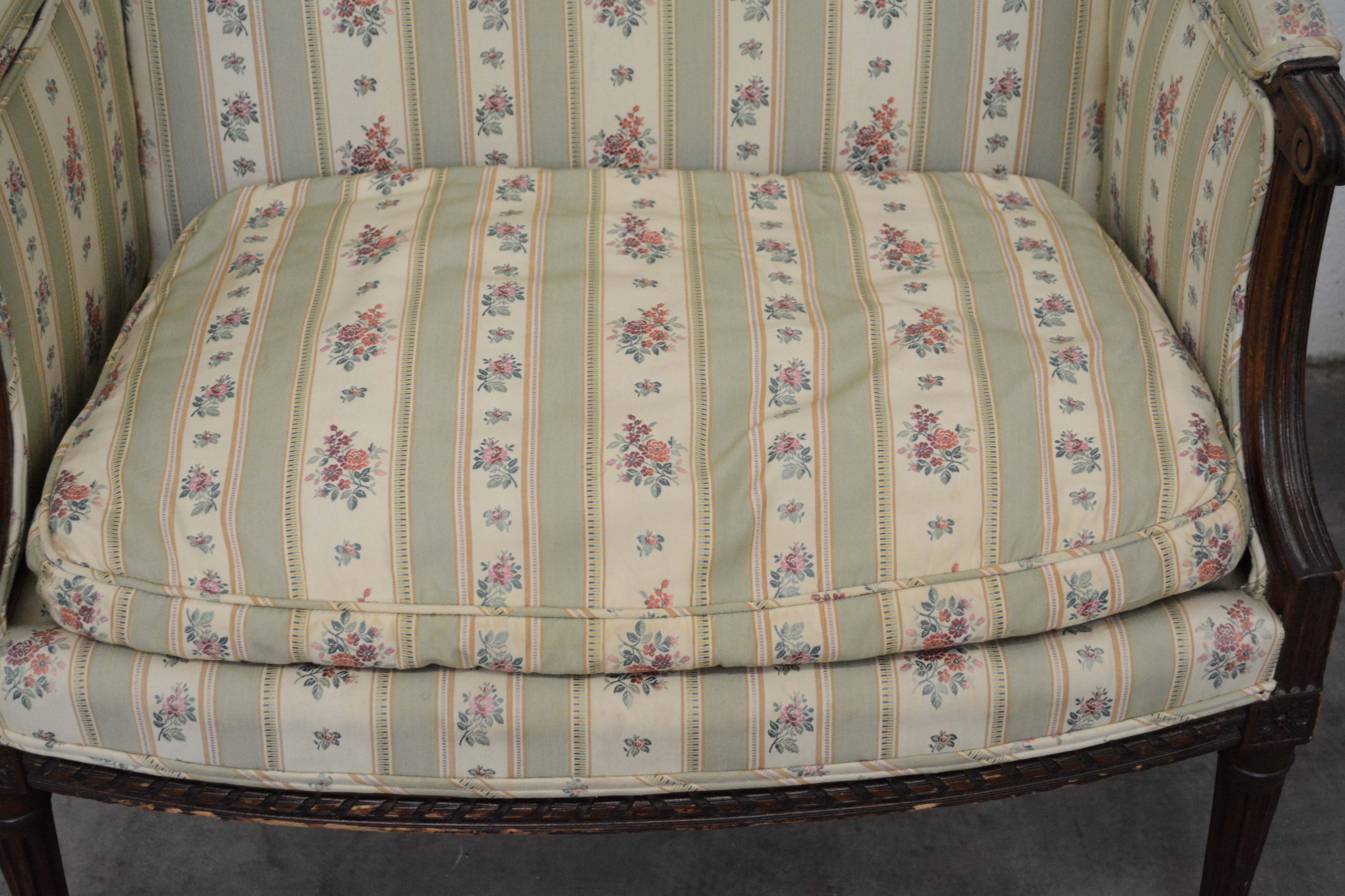 Pair of Louis XVI Style Bergères, Late 19th/Early 20th Century