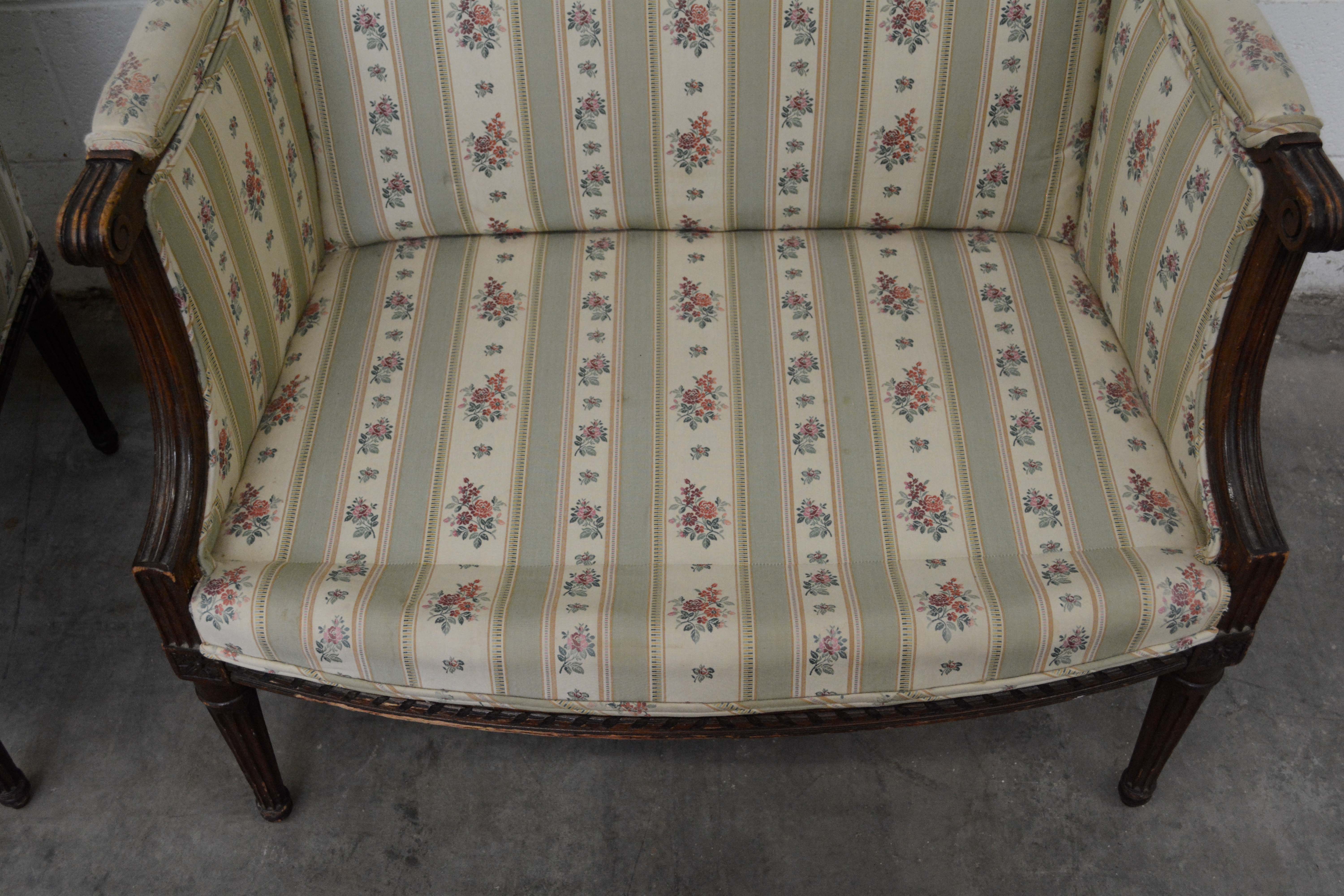 Pair of Louis XVI Style Bergères, Late 19th/Early 20th Century