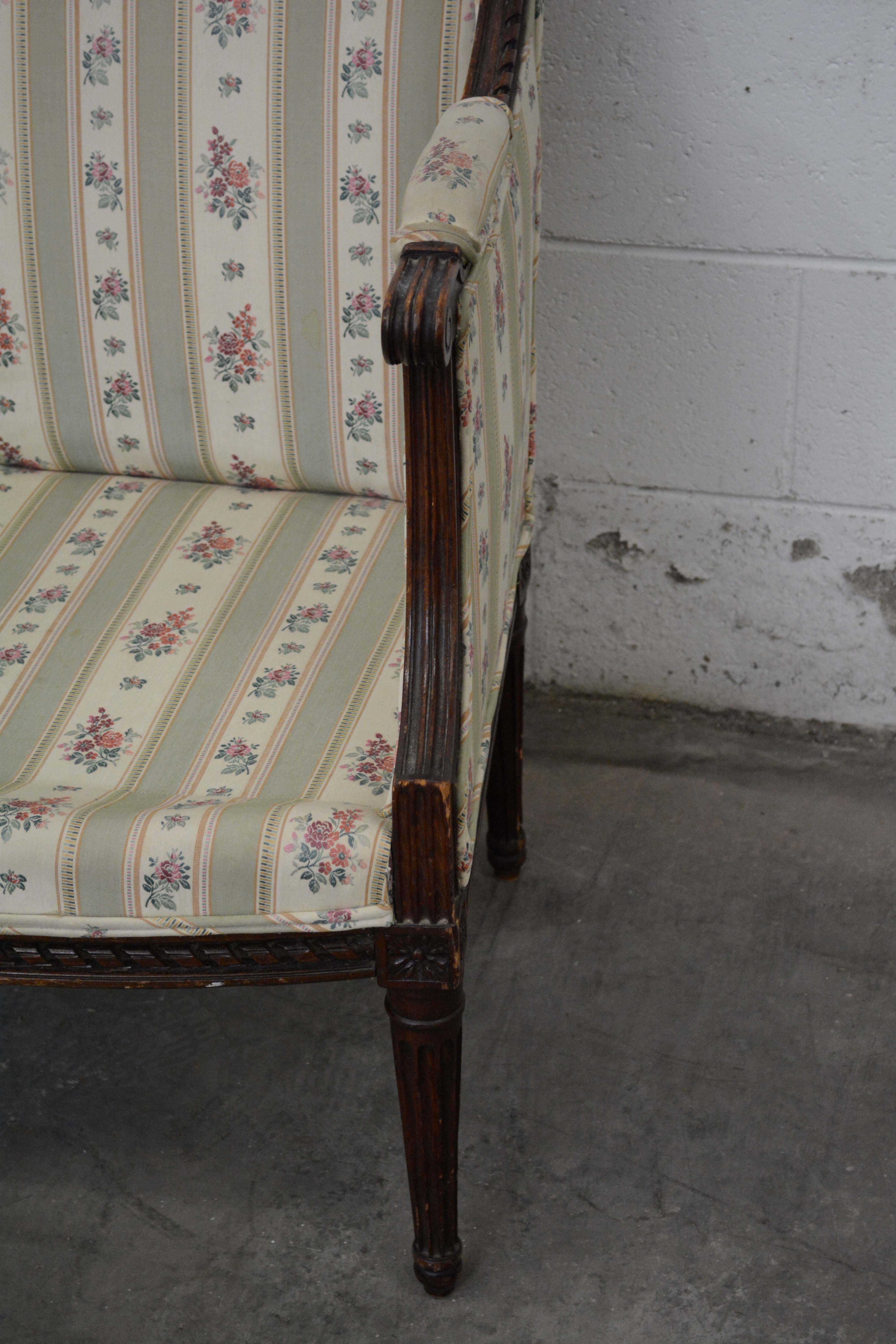 Pair of Louis XVI Style Bergères, Late 19th/Early 20th Century